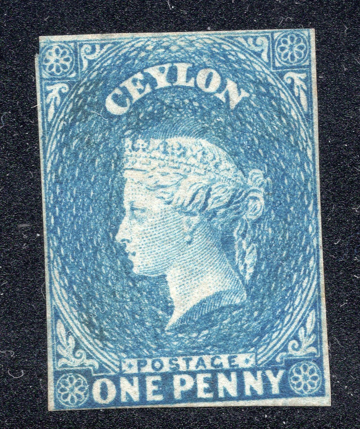 Ceylon #3 1p Queen Victoria Unused Scott CV $1100.00