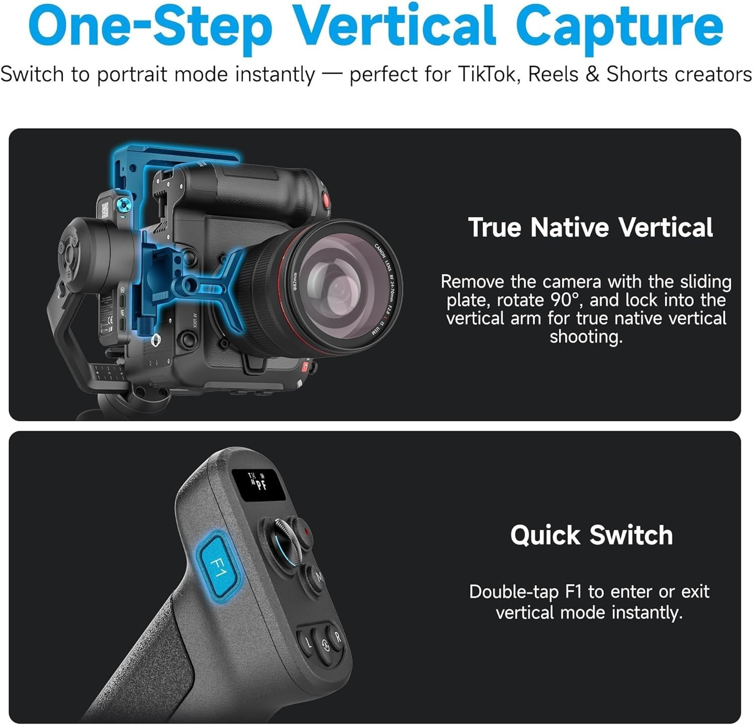 FeiyuTech SCORP-C2 AI Tracking Gimbal Stabilizer for Mirrorless DSLR Camera