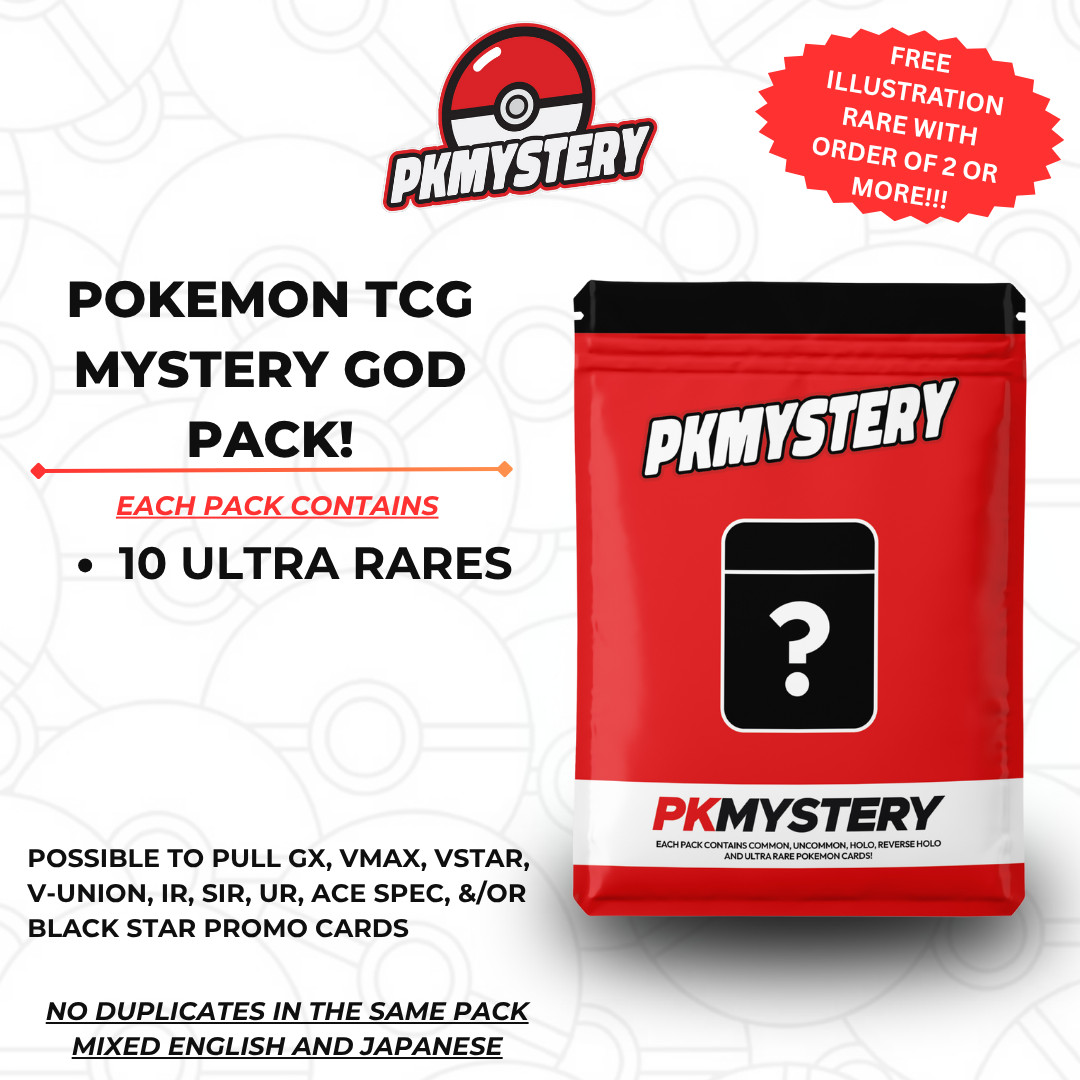 Pokemon Mystery GOD Pack! 10 GUARANTEED HITS!!! (Great Gift for Collector!)