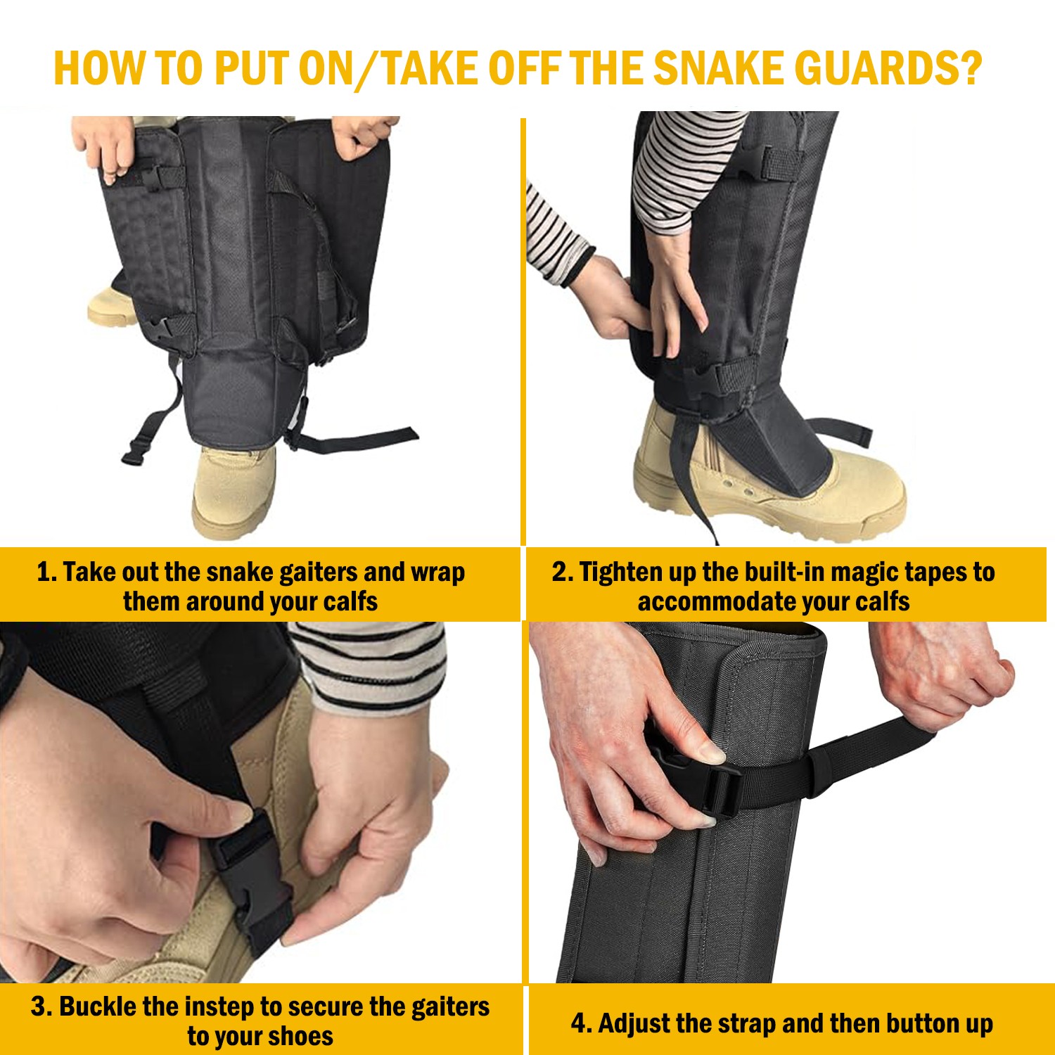Adjustable Snake Proof Gaiters Leggings Protective for Hunting Outdoor Working