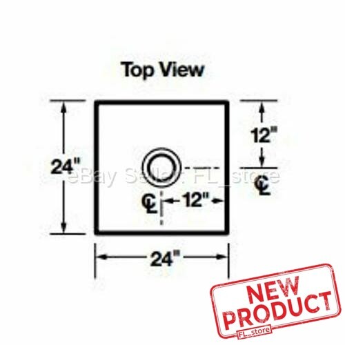 Floor Mount Mop Sink Service Basin 24 x 24 x 10" Single Bowl Center Drain White