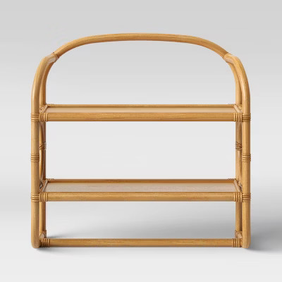 Rustic Rattan Wall Mounted Shelf & Towel Bar - Threshold Tan