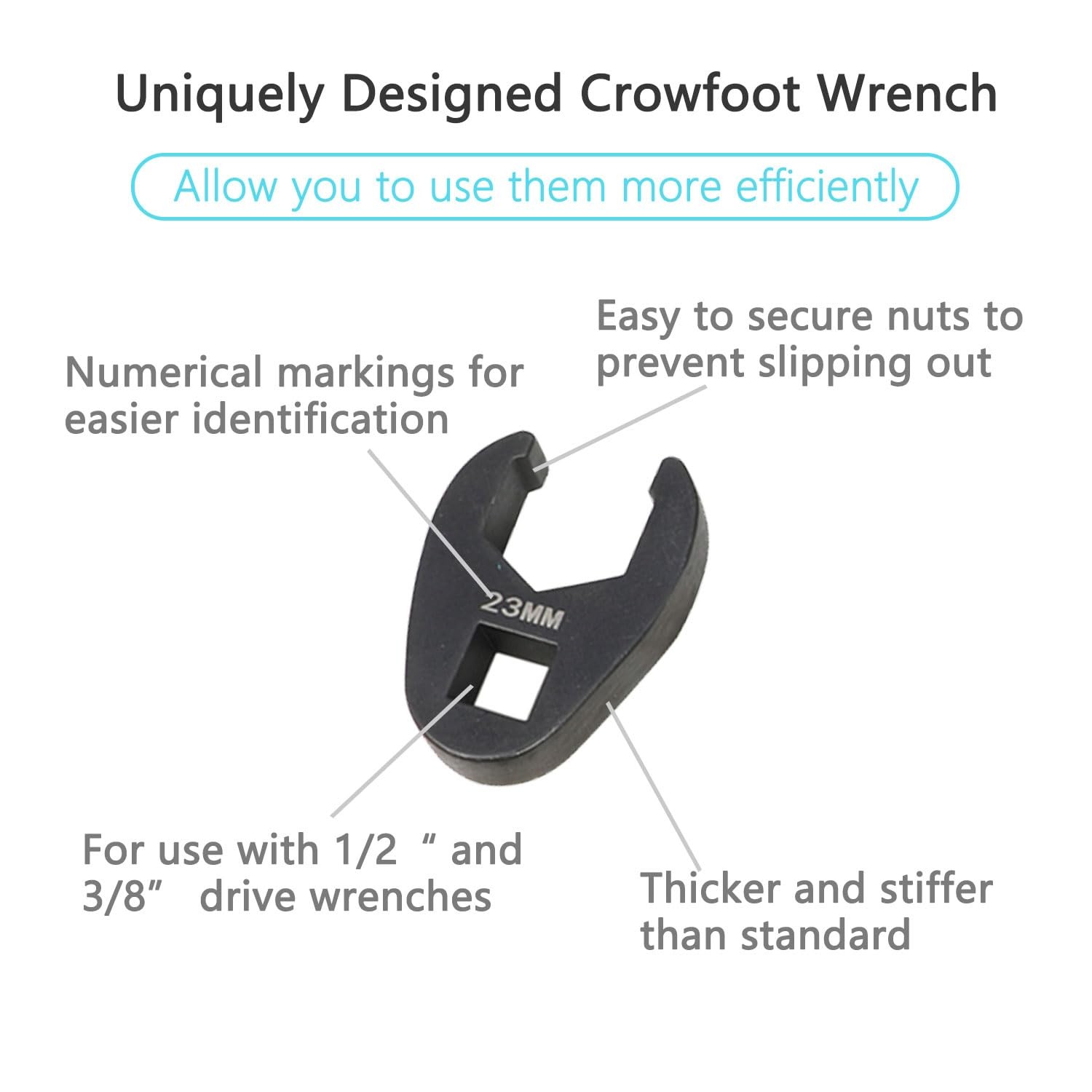 Crows Foot Wrench Set 1/2" And 3/8Â Drive Flare Nut Crowfoot Wrench Set Metr...