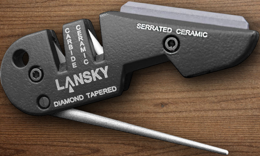 Lansky Blade Medic Measures 4" Four Sharpeners In One Carbide Ceramic Diamond