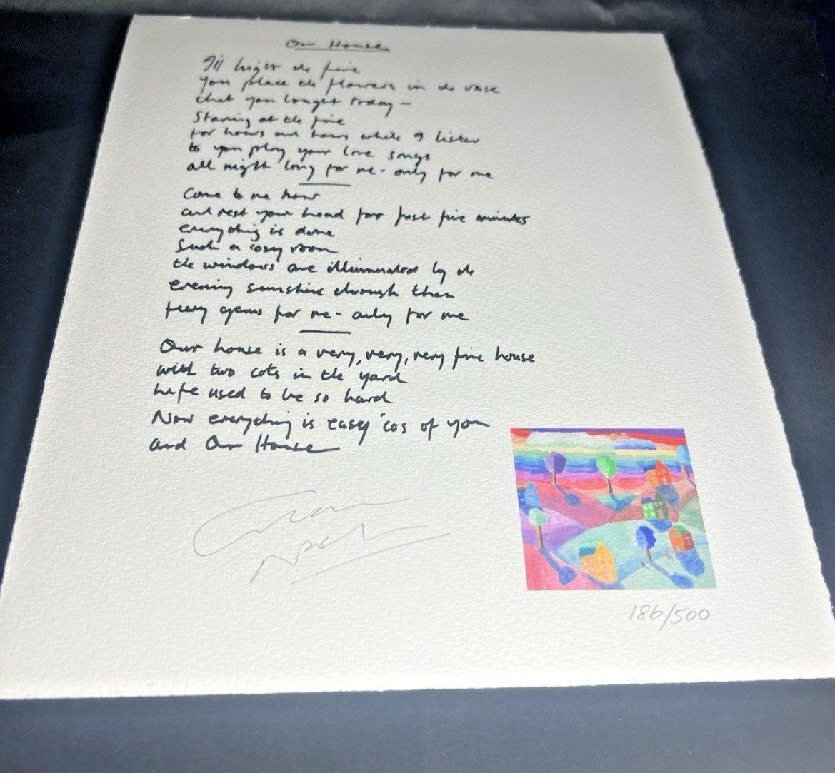 Graham Nash - Our House Signed Handwritten Lyrics w/COA from Graham Nash! CSNY
