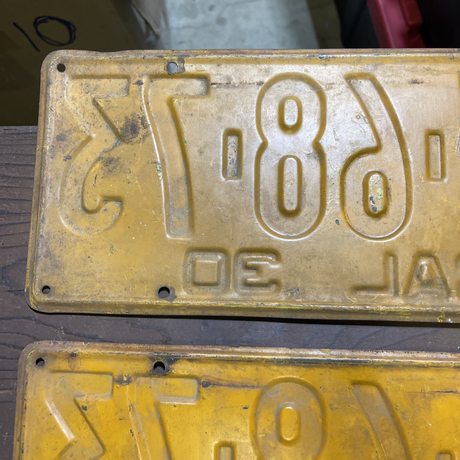 Vintage 1930 California License Plate Pair