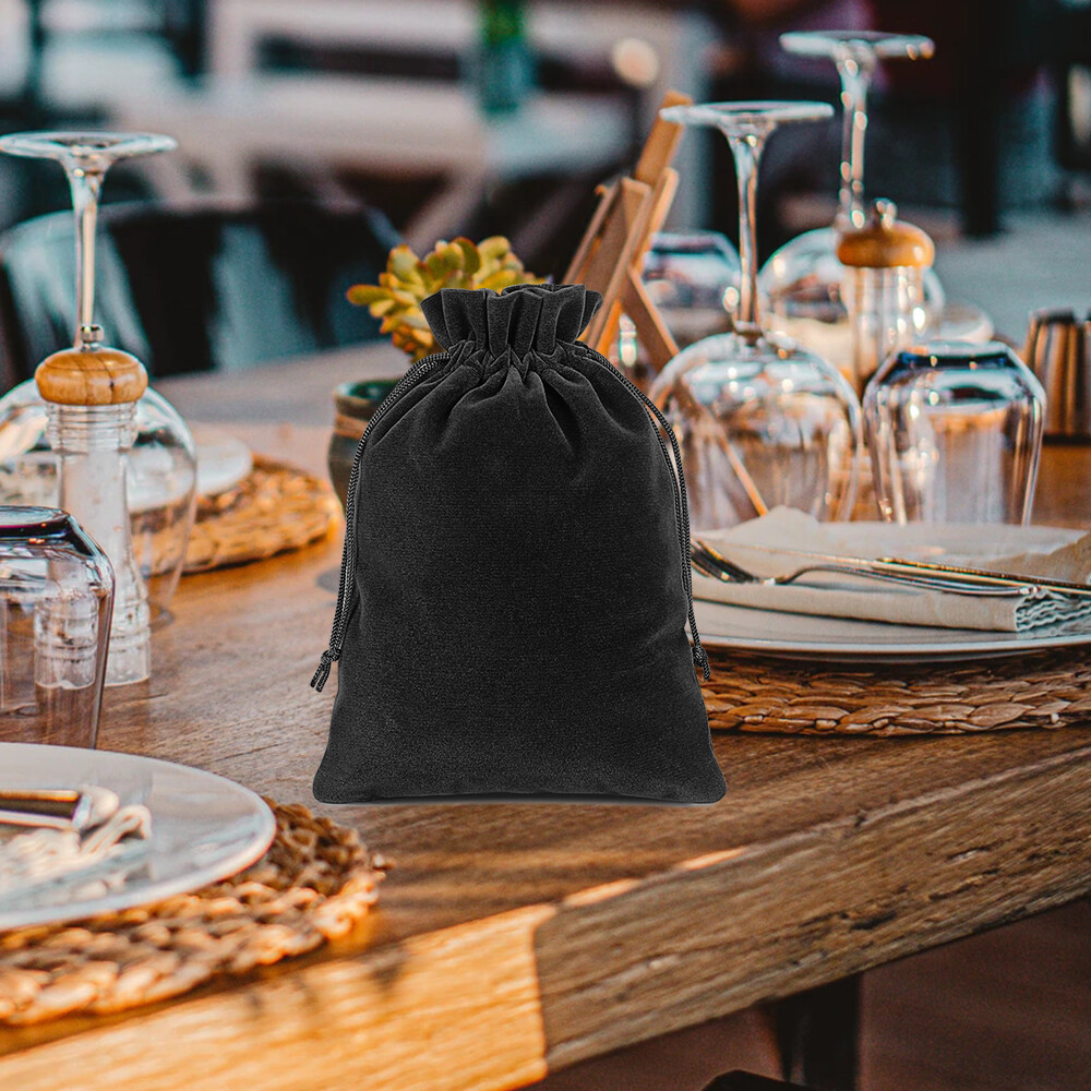 25/50/100 Velvet Pouch Jewelry Gift Wedding Favor Bag Party String Velour Baggie