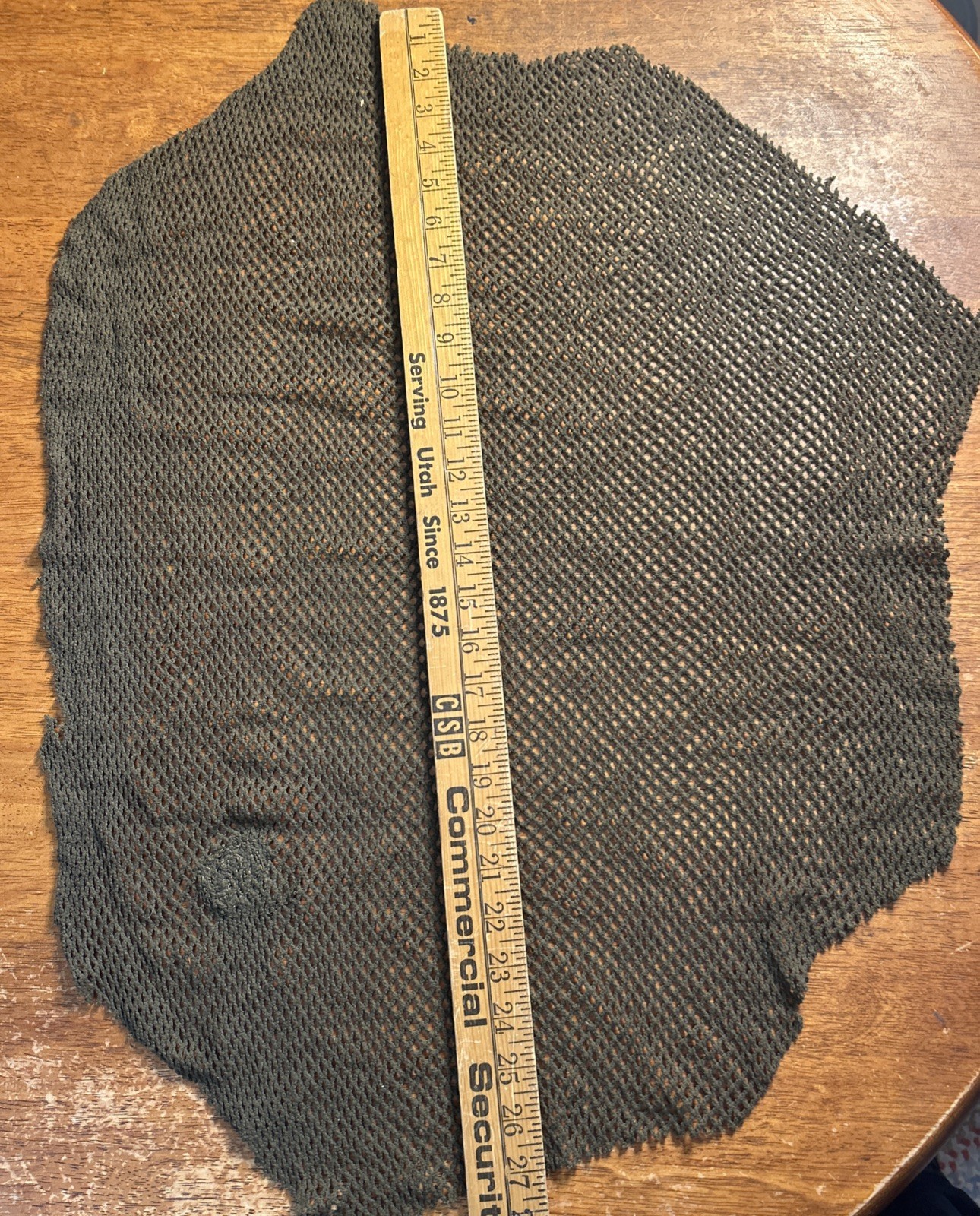 ORIGINAL WWII Woven Square Pattern M1 Helmet Net from US GI OD Camo Shrimp Net 1