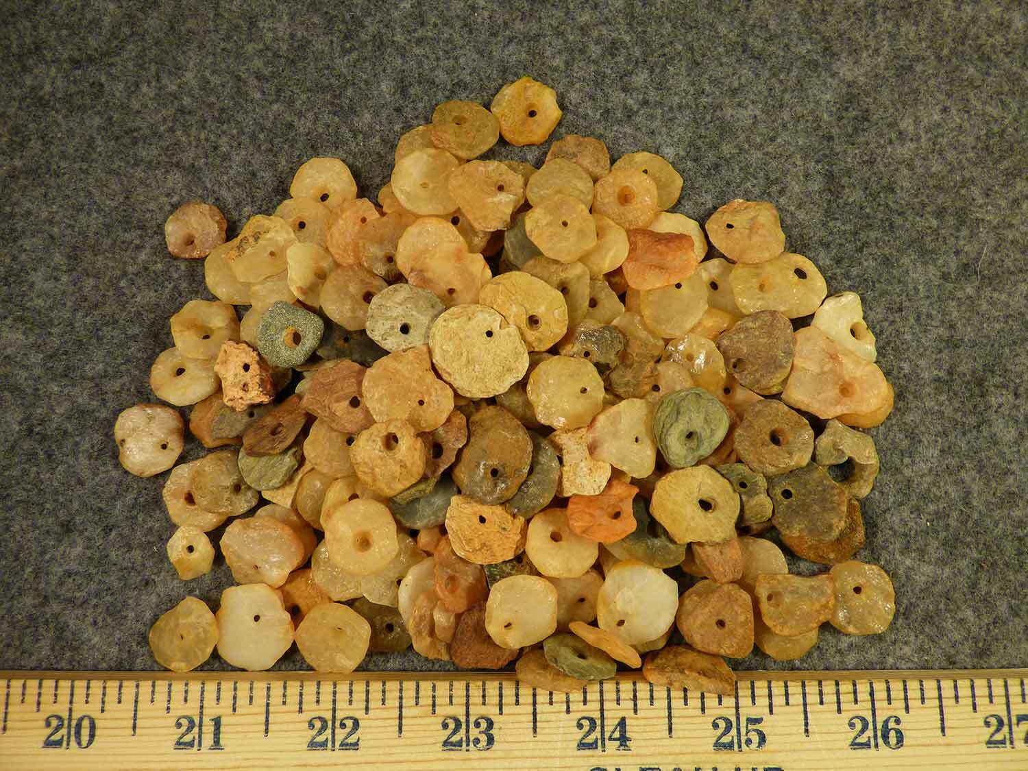 (10) Pre-1600 Cherokee Indian Drilled Stone Trade Beads Found Judaculla Rock NC