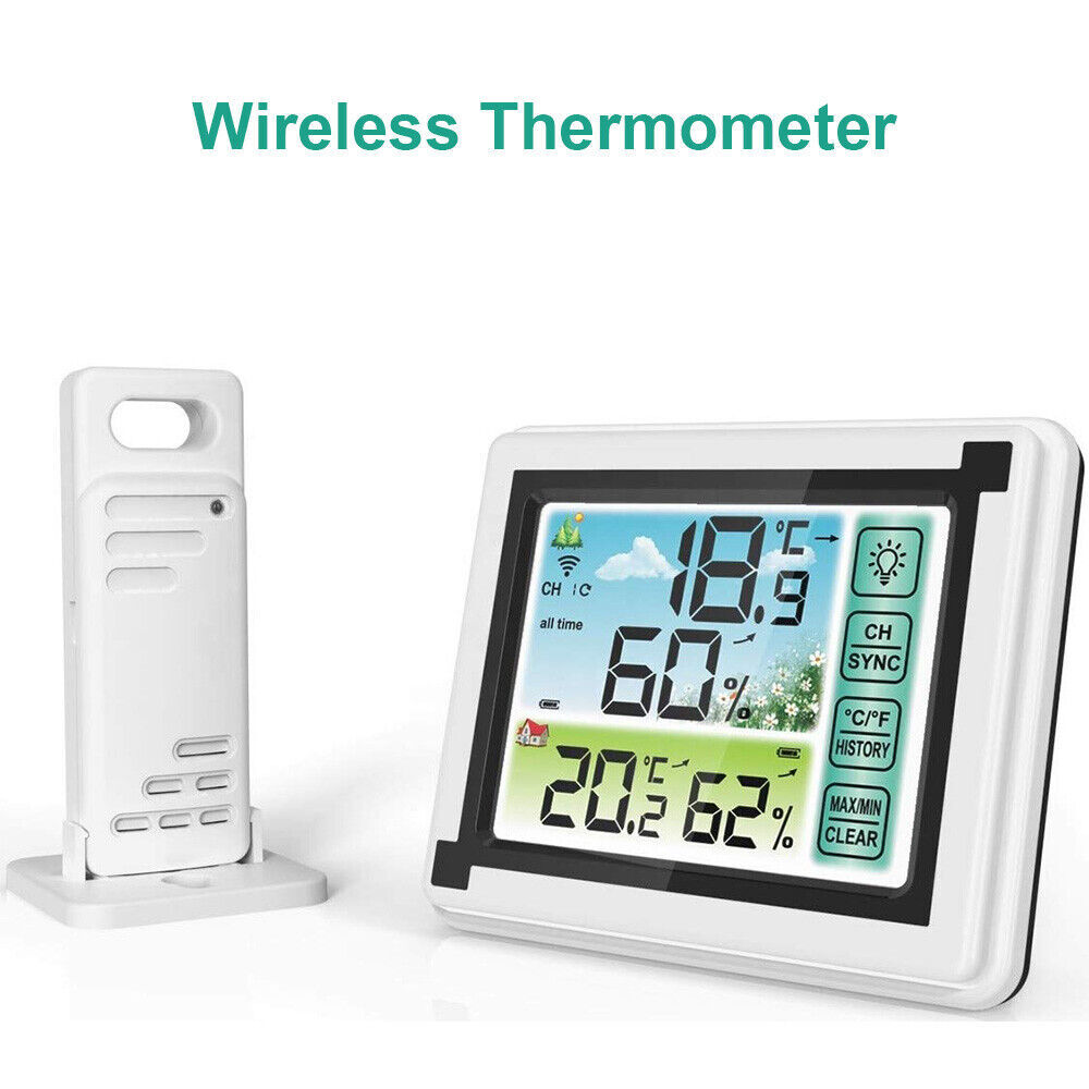 Wireless Digital LCD Indoor & Outdoor Weather Station Clock Calendar Thermometer