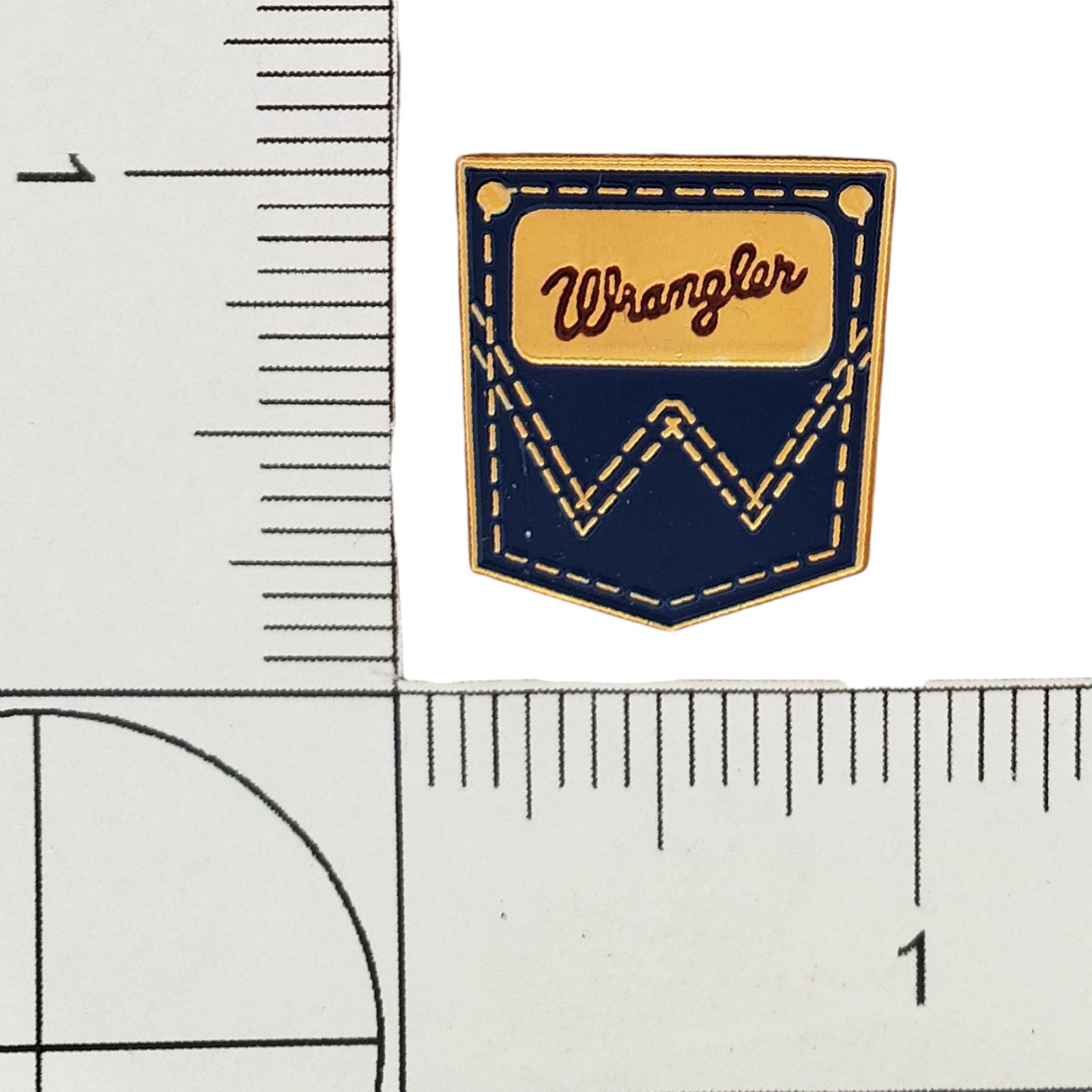 Vintage 1980s Wrangler Jeans Pocket Lapel Pin Western Denim Cowboy Hat