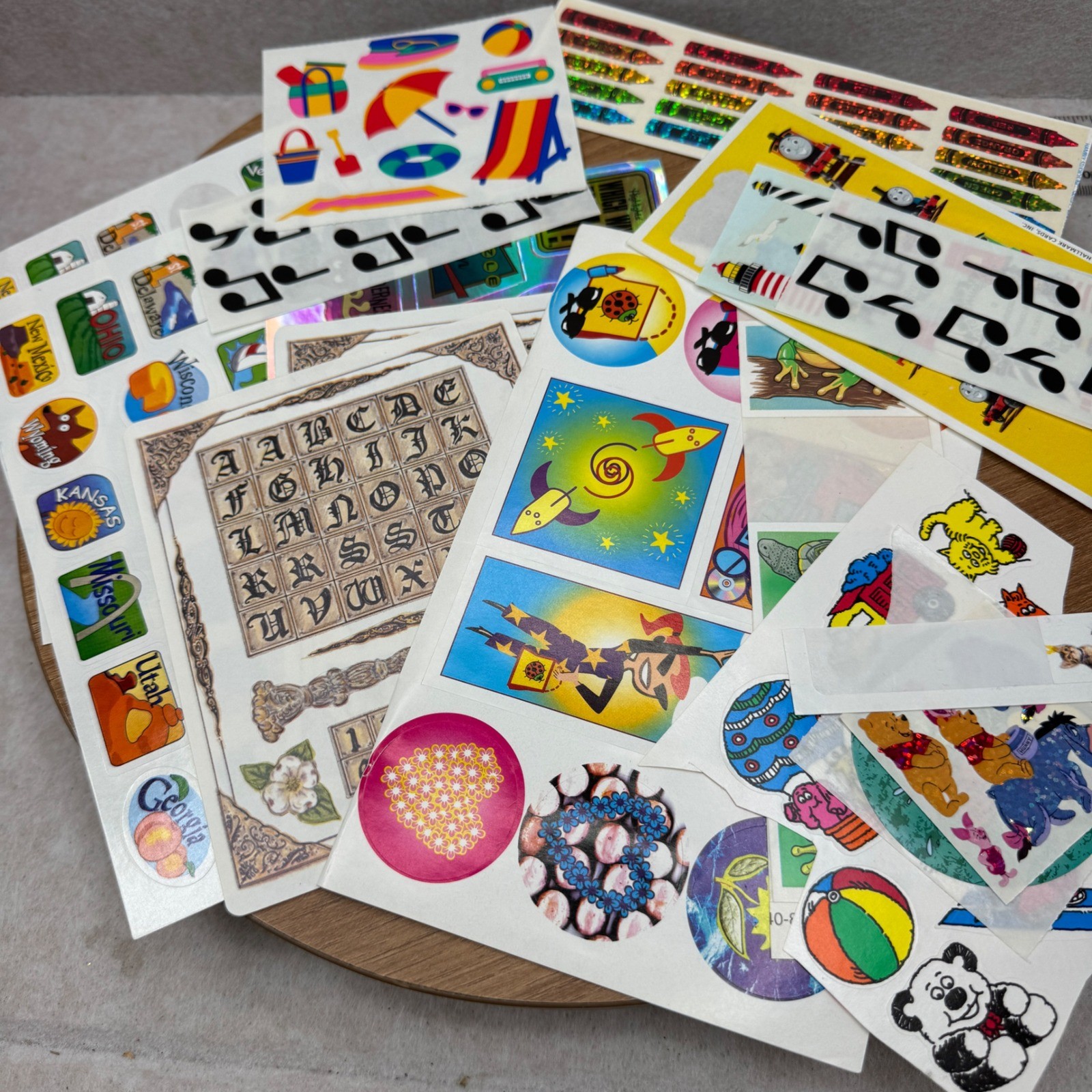 Vintage Sticker Lot 80s 90s Scrapbook Ephemera Junk Journal Mixed Designs