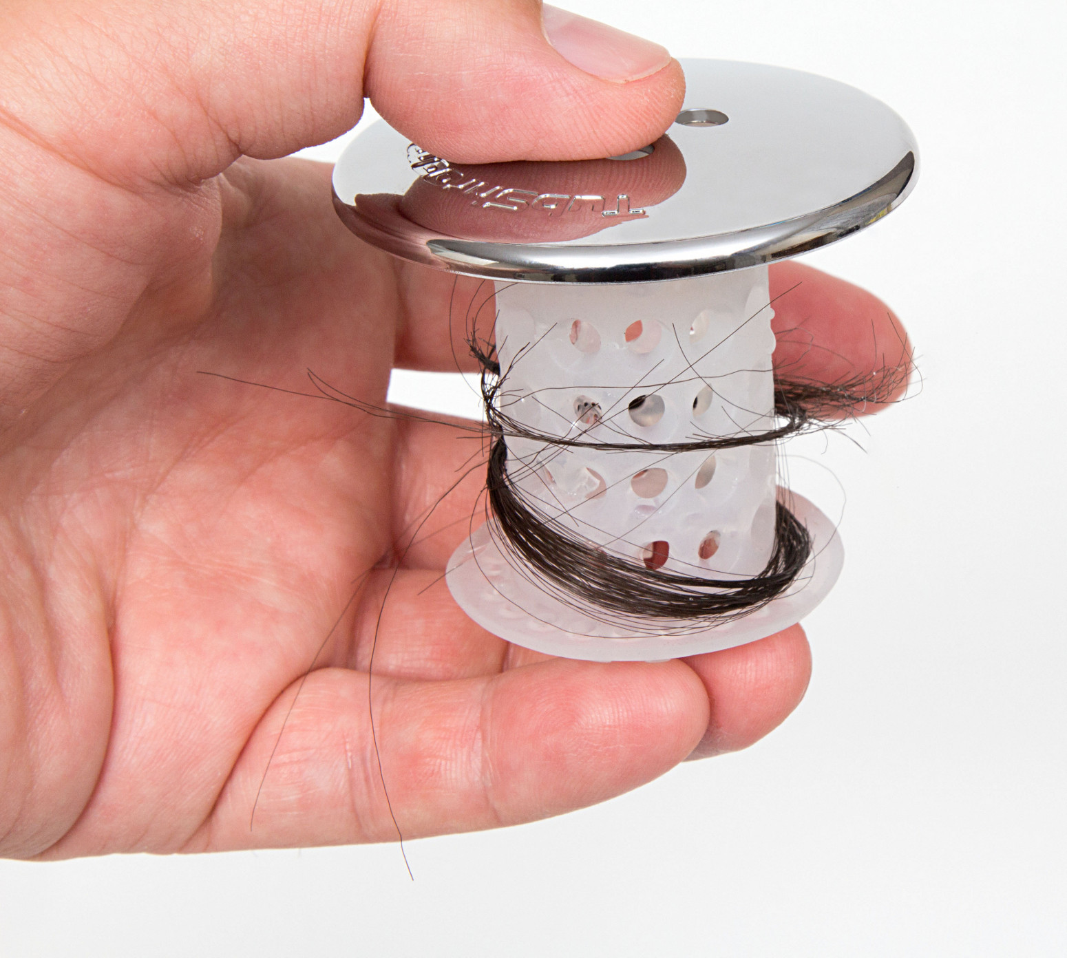 TubShroom® Chrome Revolutionary Tub Drain Protector Hair Catcher Strainer Snare