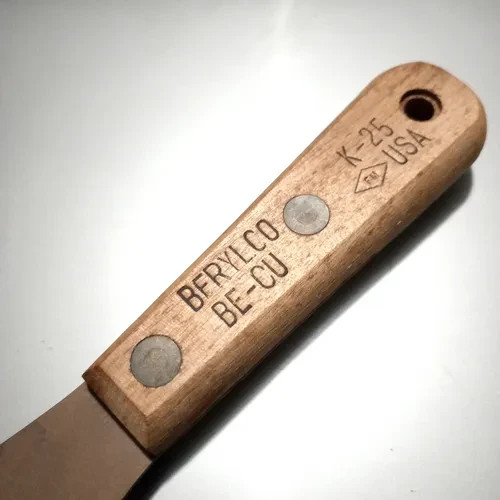 K-25 BERYLCO, BE-CU 1.5" x 7.5"L BERYLLIUM Putty Knife w/ Wood Handle USA Made