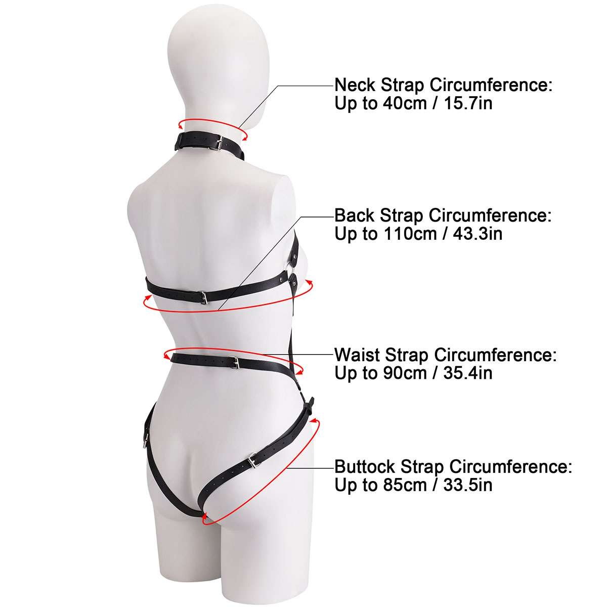 Women Leather Body Harness Straps BDSM Bondage Belt Bodysuit Lingerie Costume