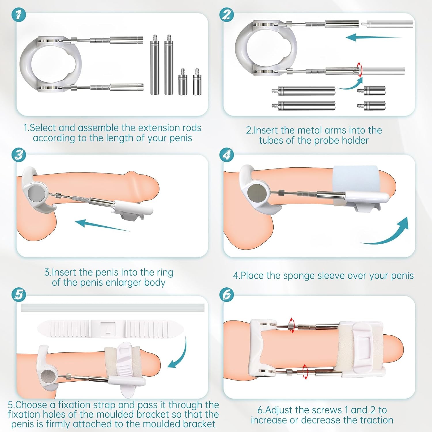 🔥 Penis Extender Stretcher Kit, Penis Pump Sex Toys for Men, Penis Enlargement