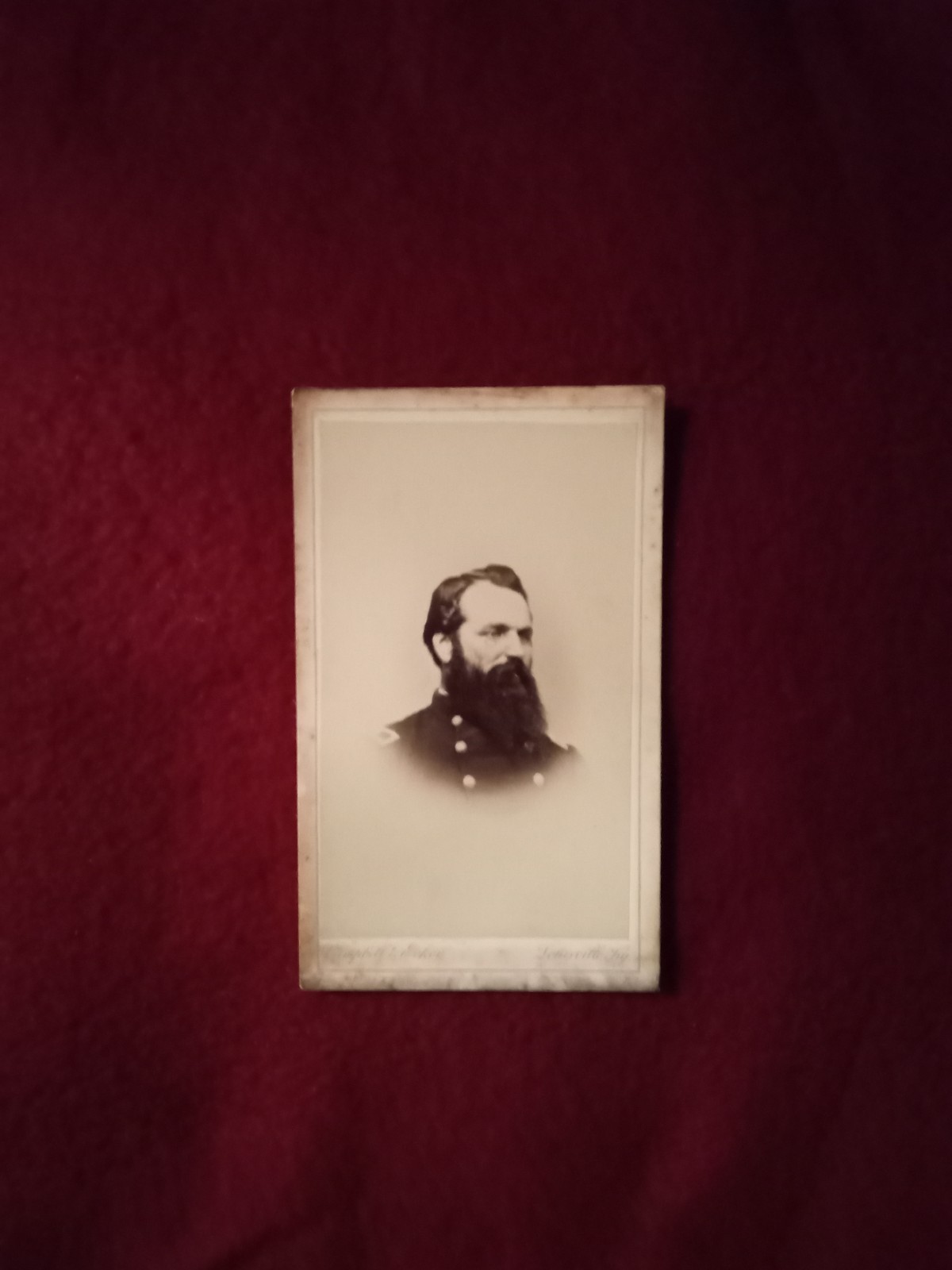 ORIGINAL ID'D CIVIL WAR CDV OF COLONEL JOHN CARTER MOON 85TH OHIO 118 US CT