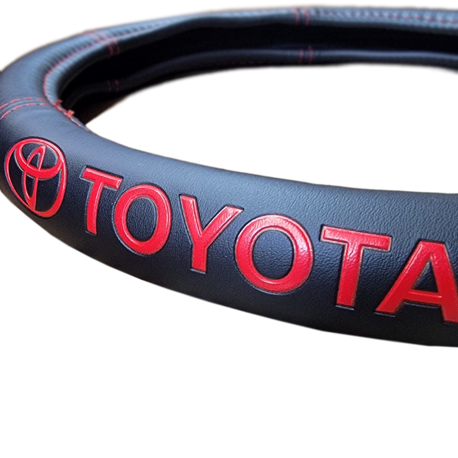 For Toyota Car Truck Steering Wheel Cover Premium Faux Leather 14.5"-15" Set