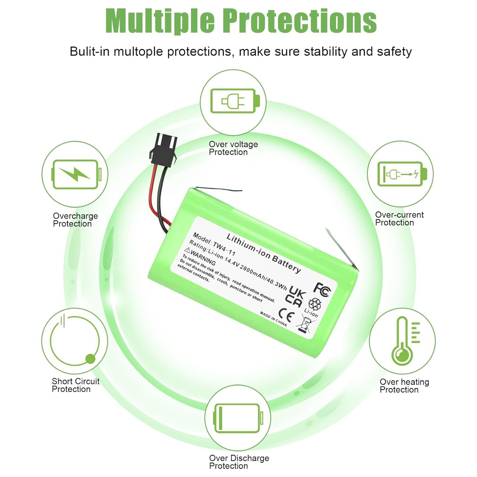 Original Battery for Eufy RoboVac 11/11S 25C Ecovacs Deebot N79S 14.4V 2800mAh