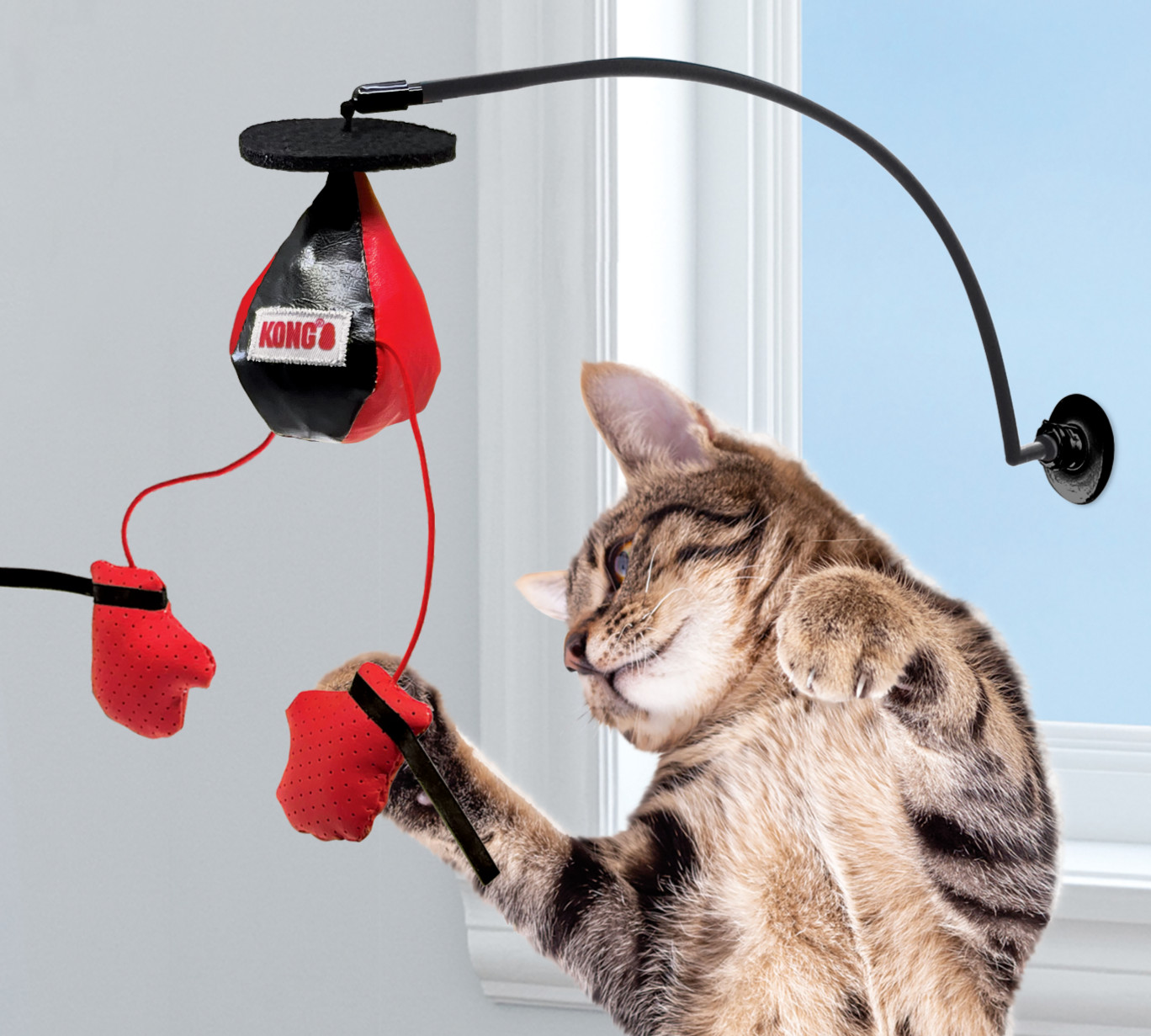 KONG Connects Boxing Punching Bag 12" Interactive Bat A Bout Catnip Cat Toy