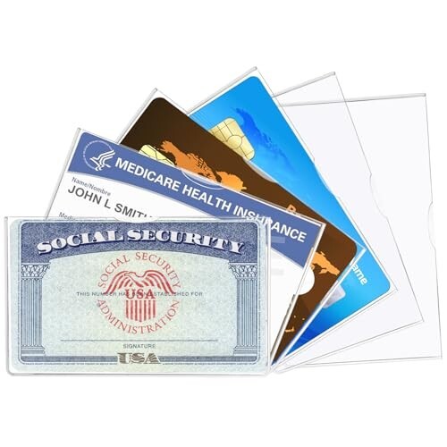 6 Pack Social Security Card Protector/Medicare Card Protector Sleeve/Social Card
