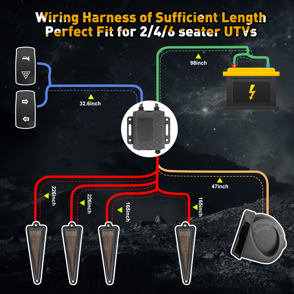 Turn Signal Kit For 2025 Polaris Ranger XP 1000 Northstar Street Legal Plug Play