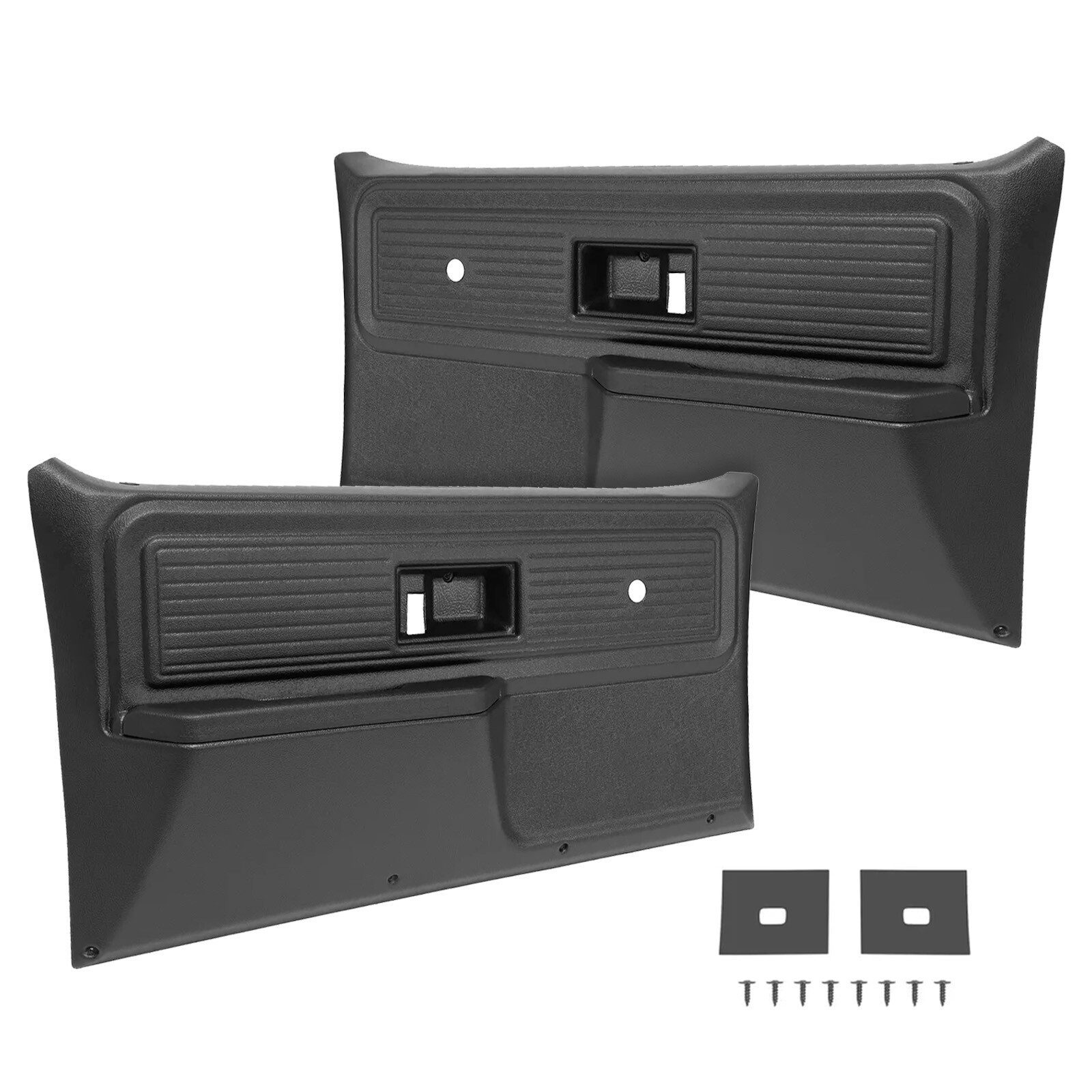 Black Inner Door Panels Left+Right For Chevrolet/ GMC Truck 1977 1978 1979 1980