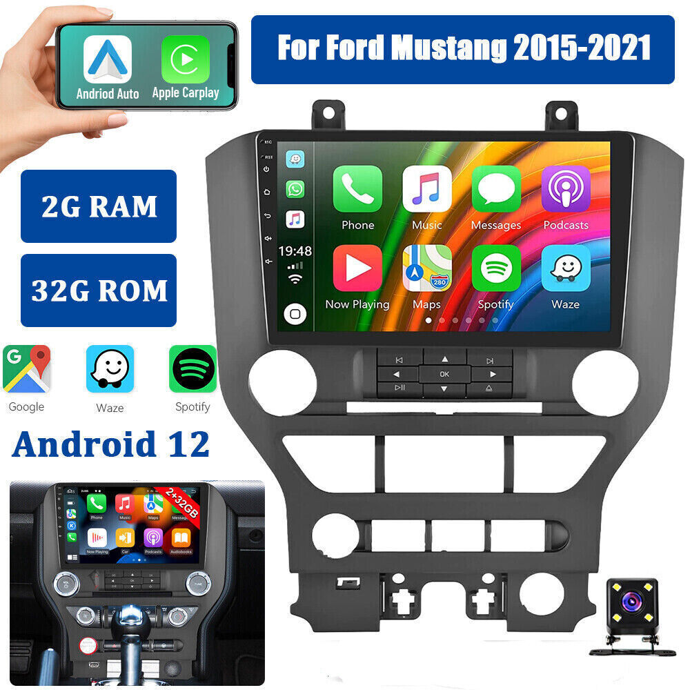 For Ford Mustang 2015 2016 2017-2021 Radio GPS Head Unit, CarPlay & Android Auto