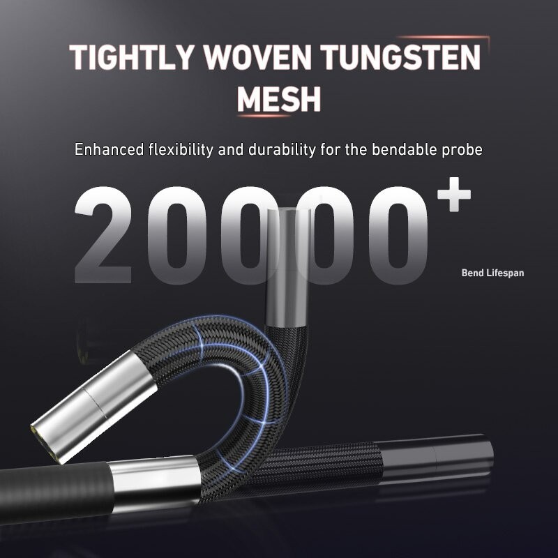 Ralcam Two-Way Borescope 5.5mm Industrial Endoscope Camera with Light 5ftFlexibl