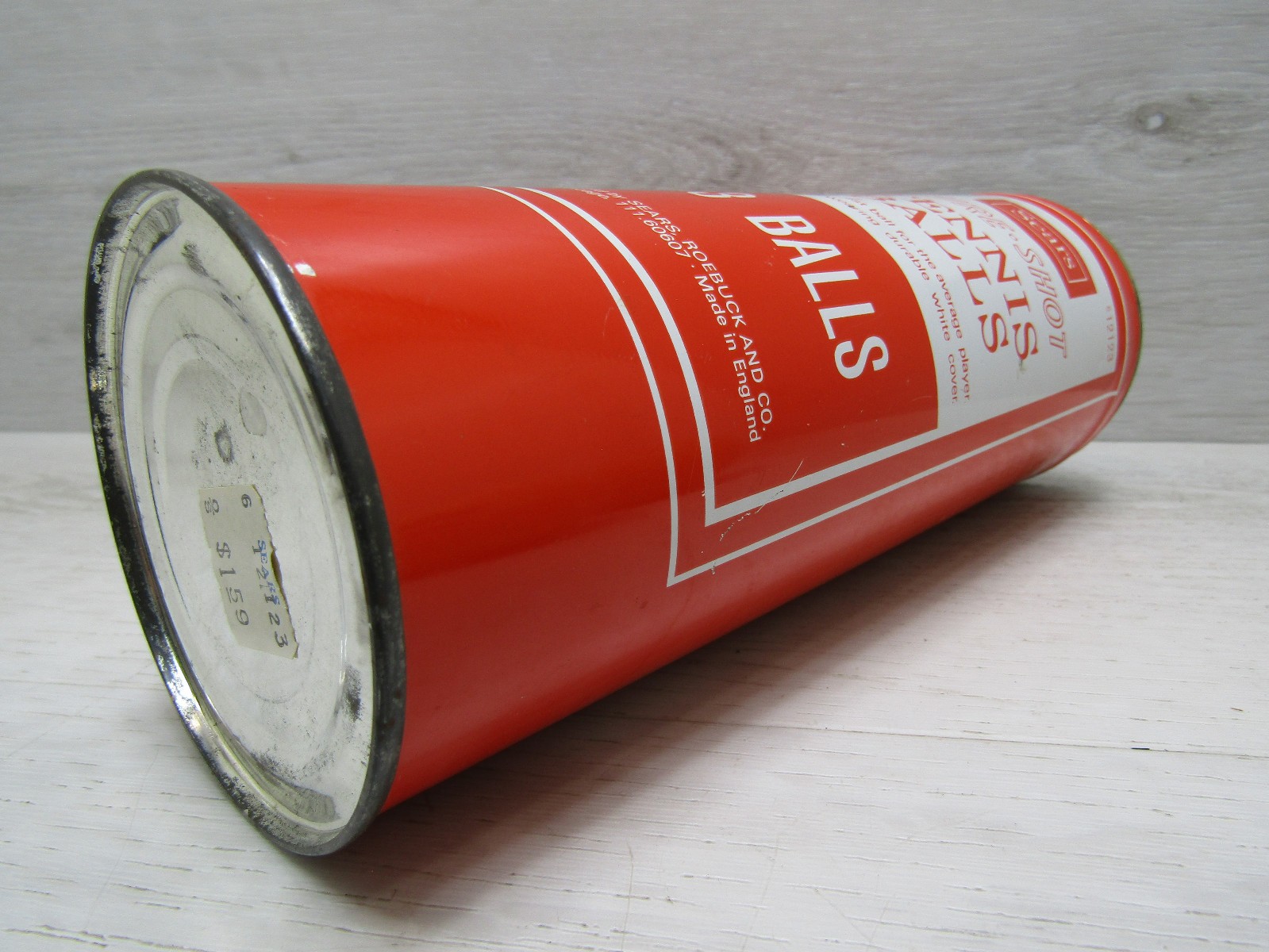 Vintage Sears Sure-Shot Tennis Ball Metal Can With 2 Balls VTG Decor England