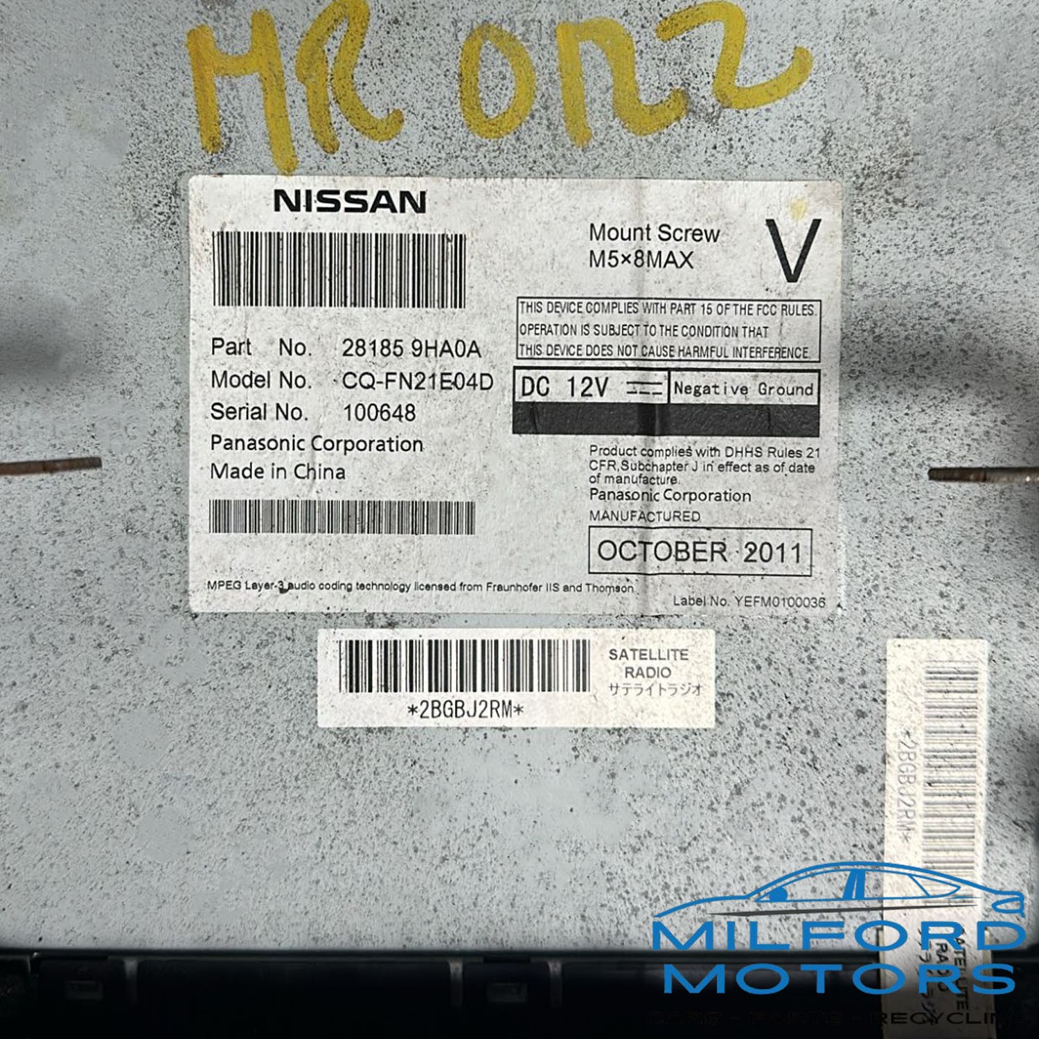 Audio Equipment Radio Receiver Fits for 2010-2012 Nissan Altima 2.5L