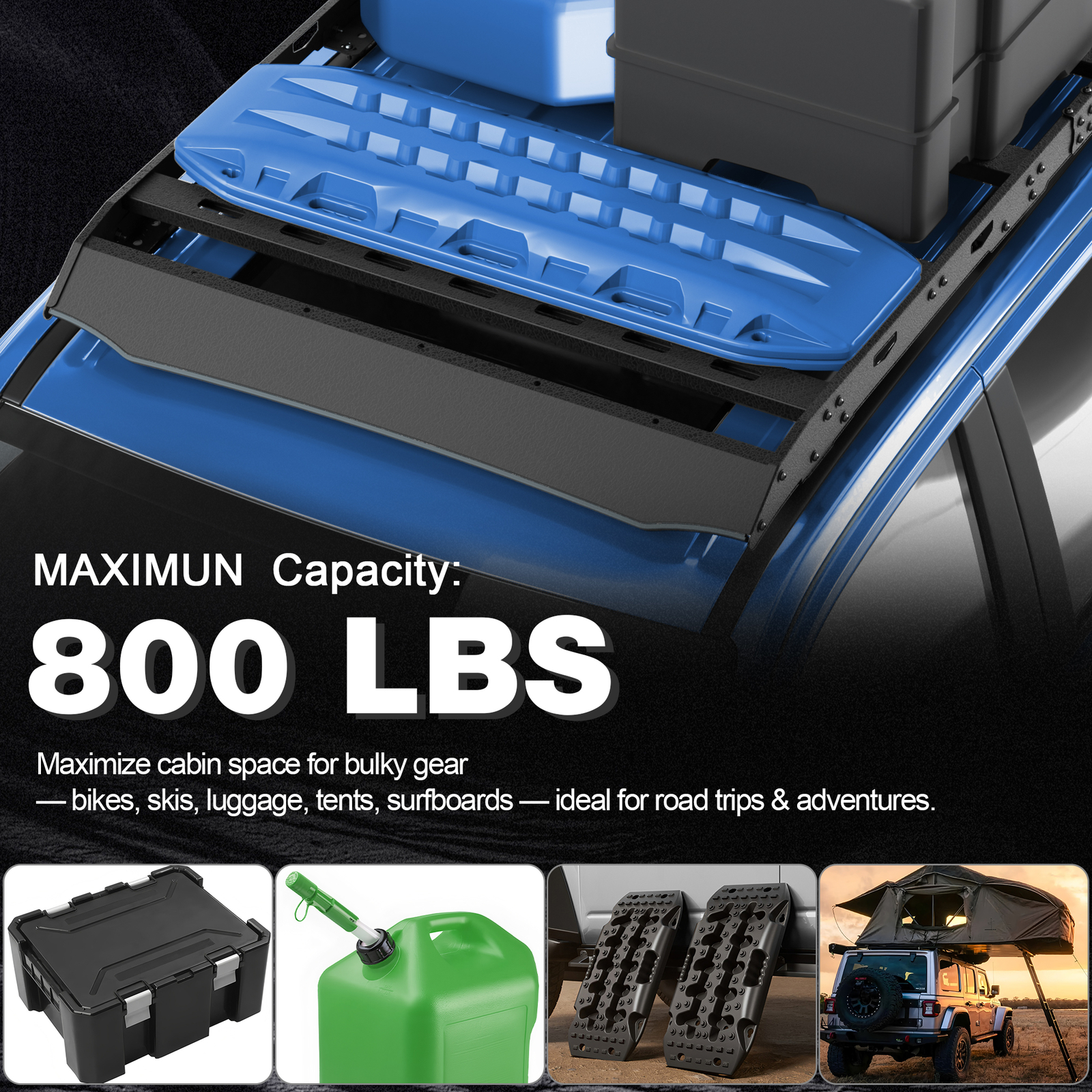 For 2010-2024 Toyota 4Runner 5th Gen Full Size Roof Rack Cargo Basket Cargo Rack