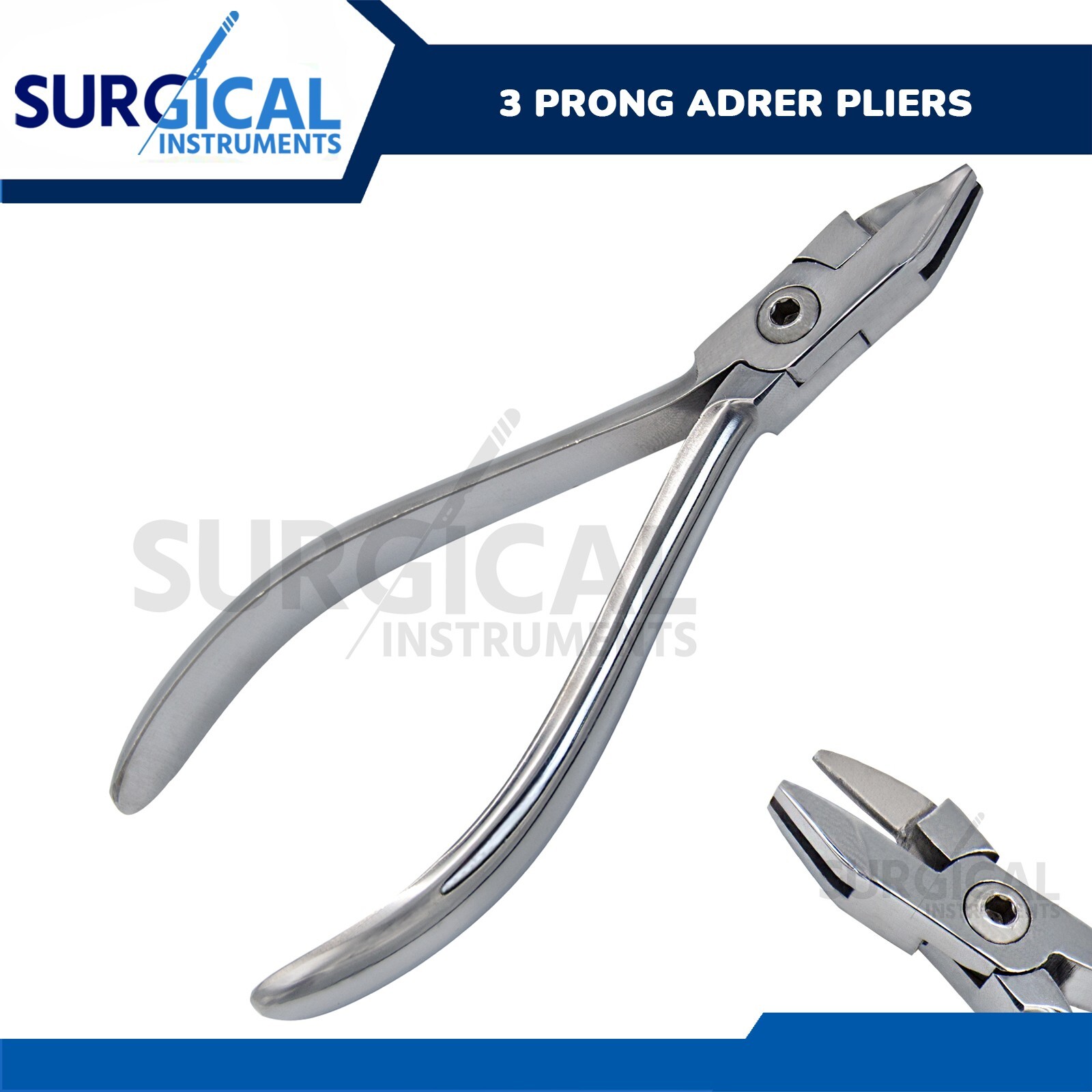 3 Prong Pliers Orthodontic Dental Instruments Stainless Steel German Grade
