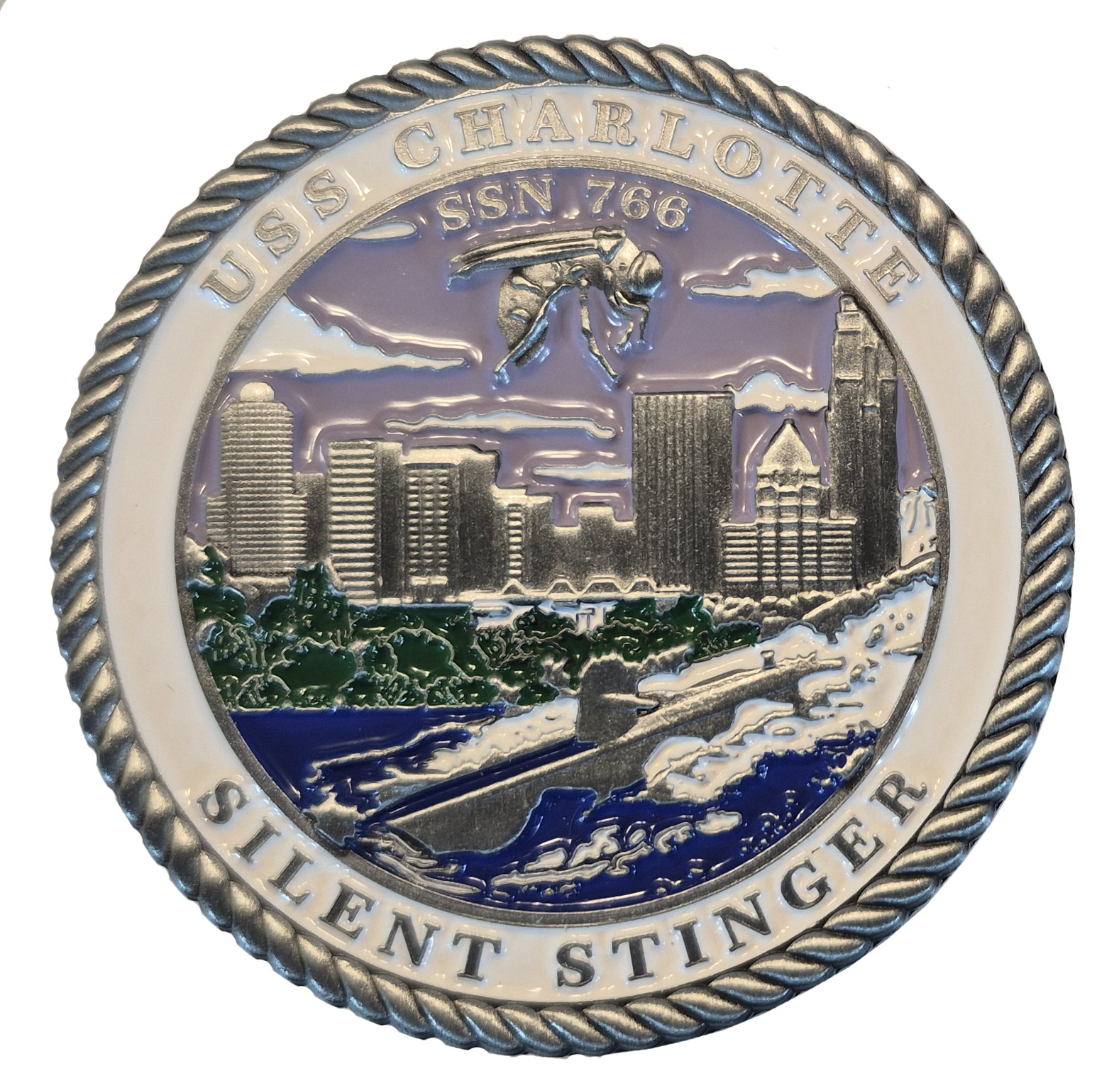US Navy USS CHARLOTTE SSN 766  challenge coin 2"  204