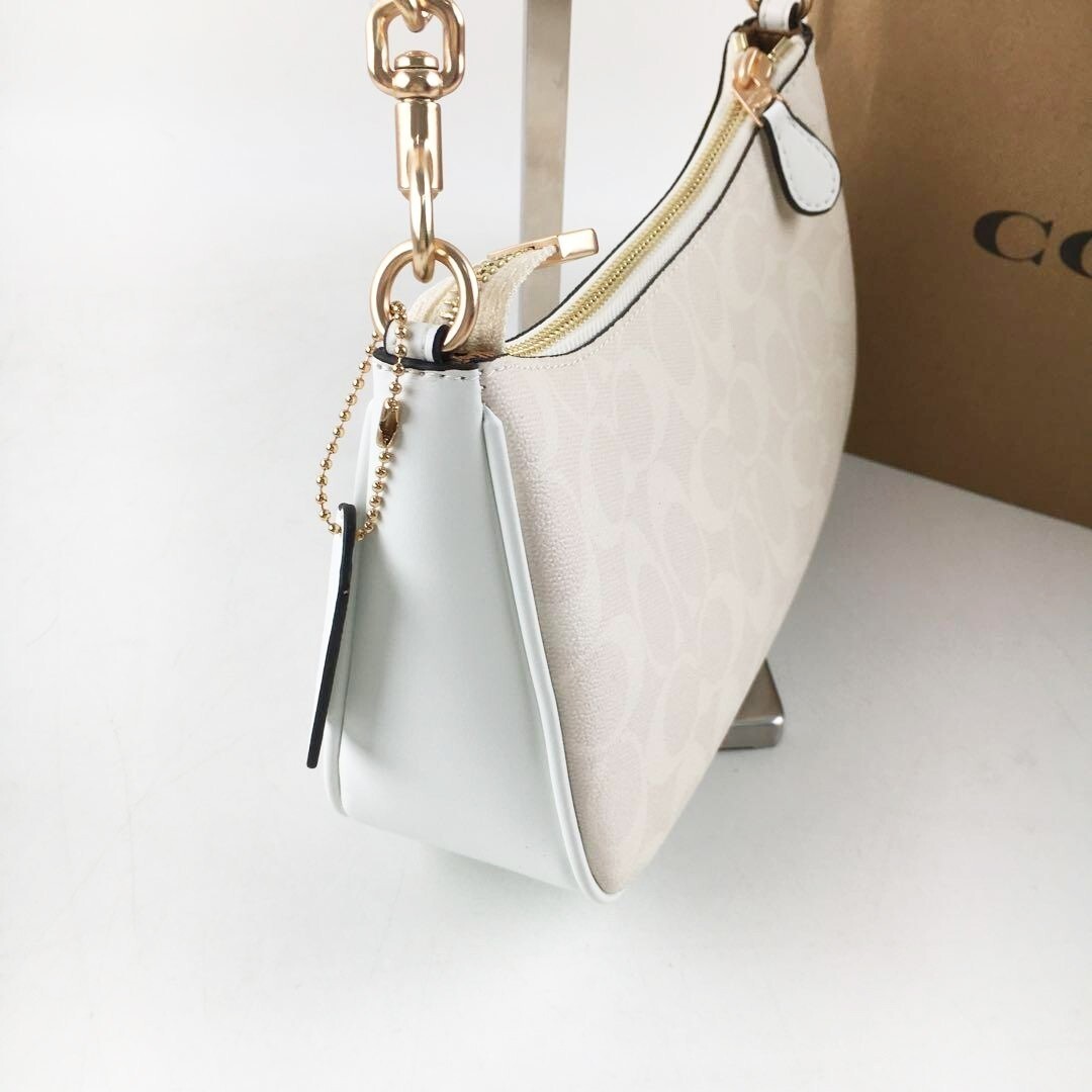 COACH Teri Shoulder Bag In Signature Canvas CA548 White NWT Ships from US