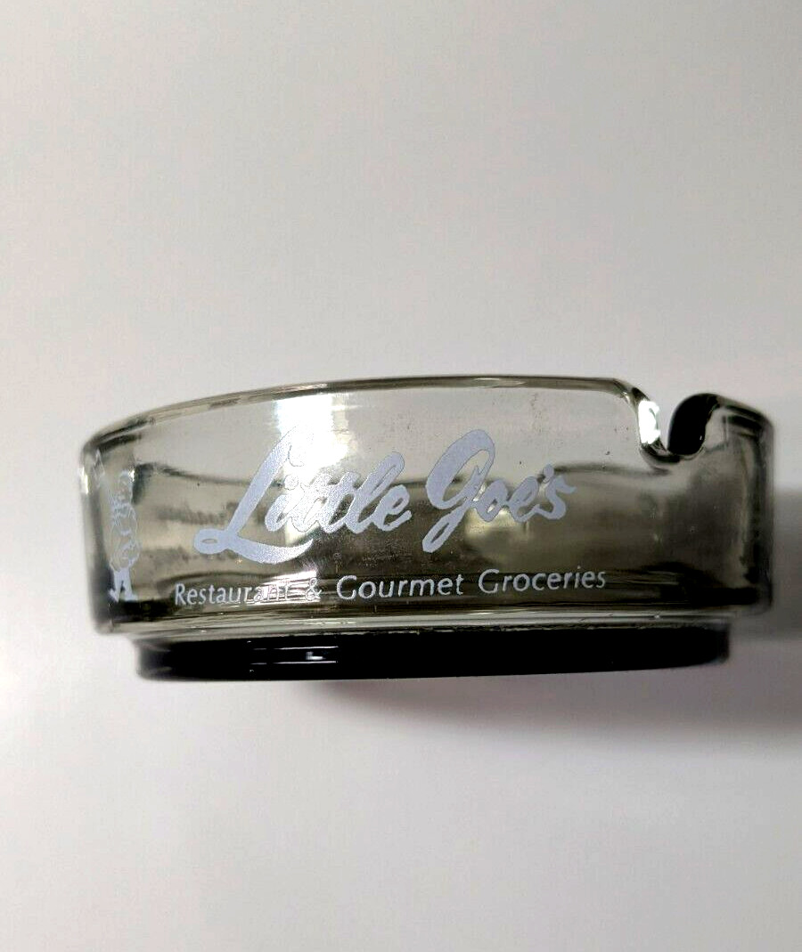 Vintage Little Joe’s Restaurant Round Glass Ashtray Gray Tone Los Angeles