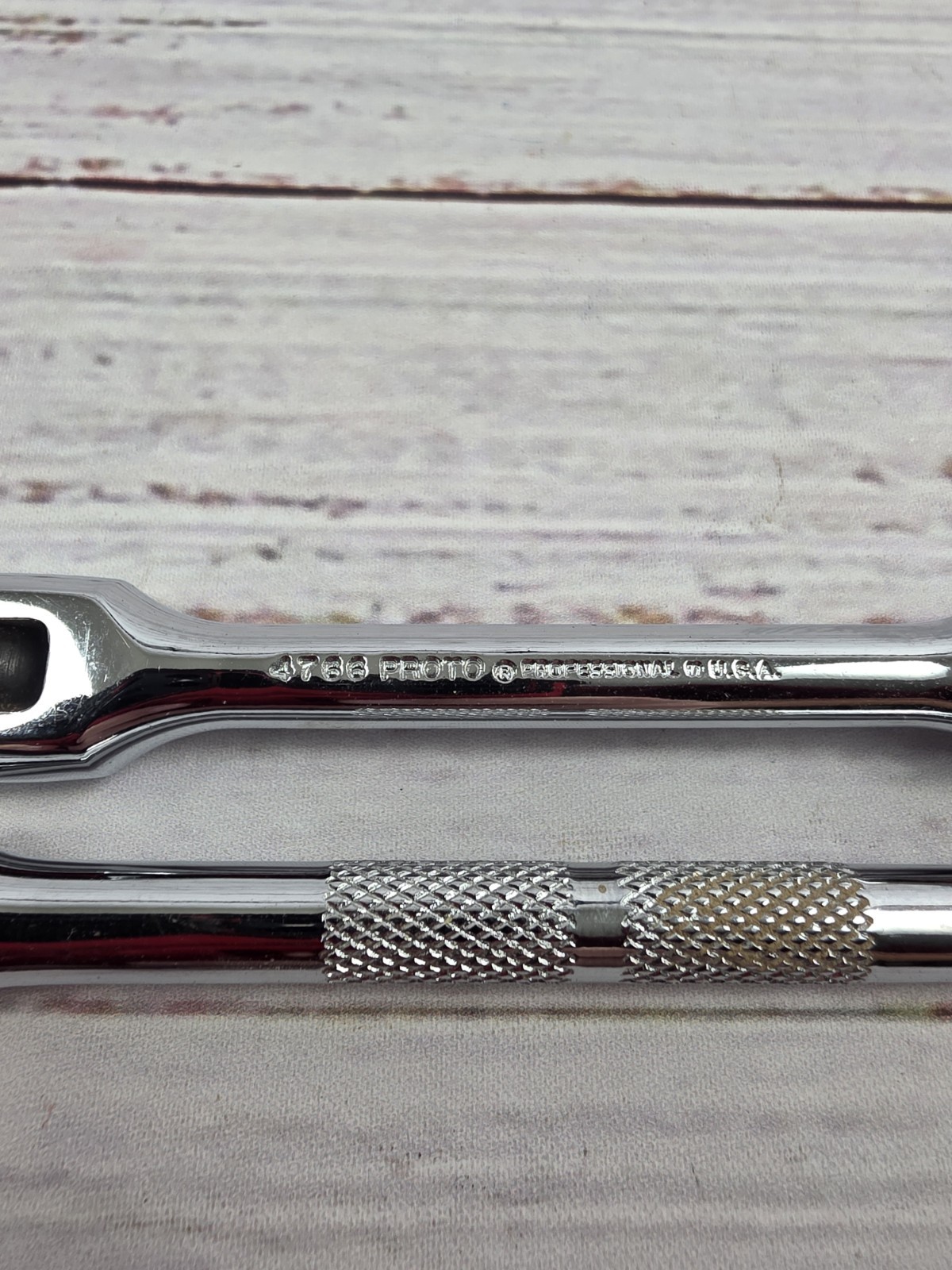 Vintage PROTO 1/4" Drive Breaker Bar 4766 USA w/ Knurled Handle + 4761 Extension