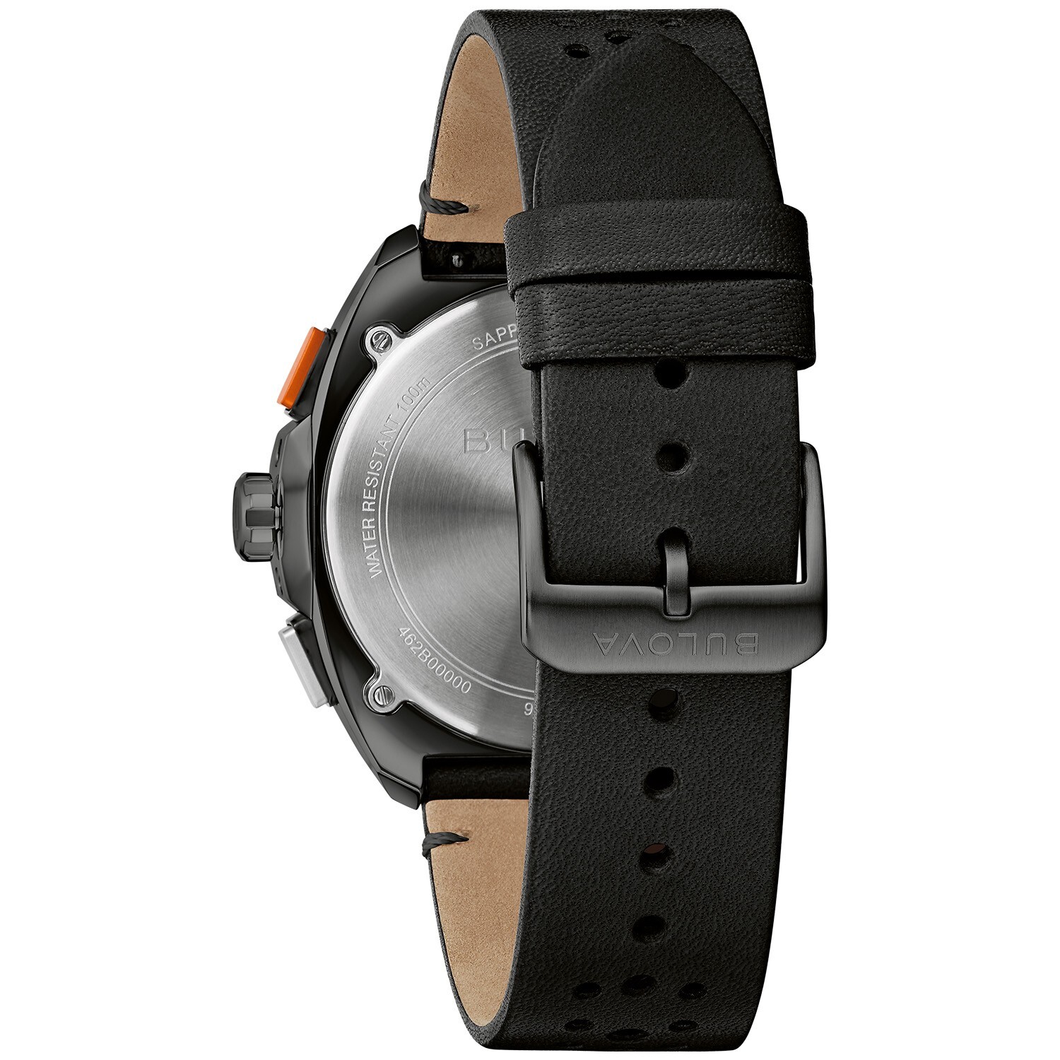 Bulova Men's Racing Chronograph Calendar Quartz Black Leather Watch 42 MM 98B428