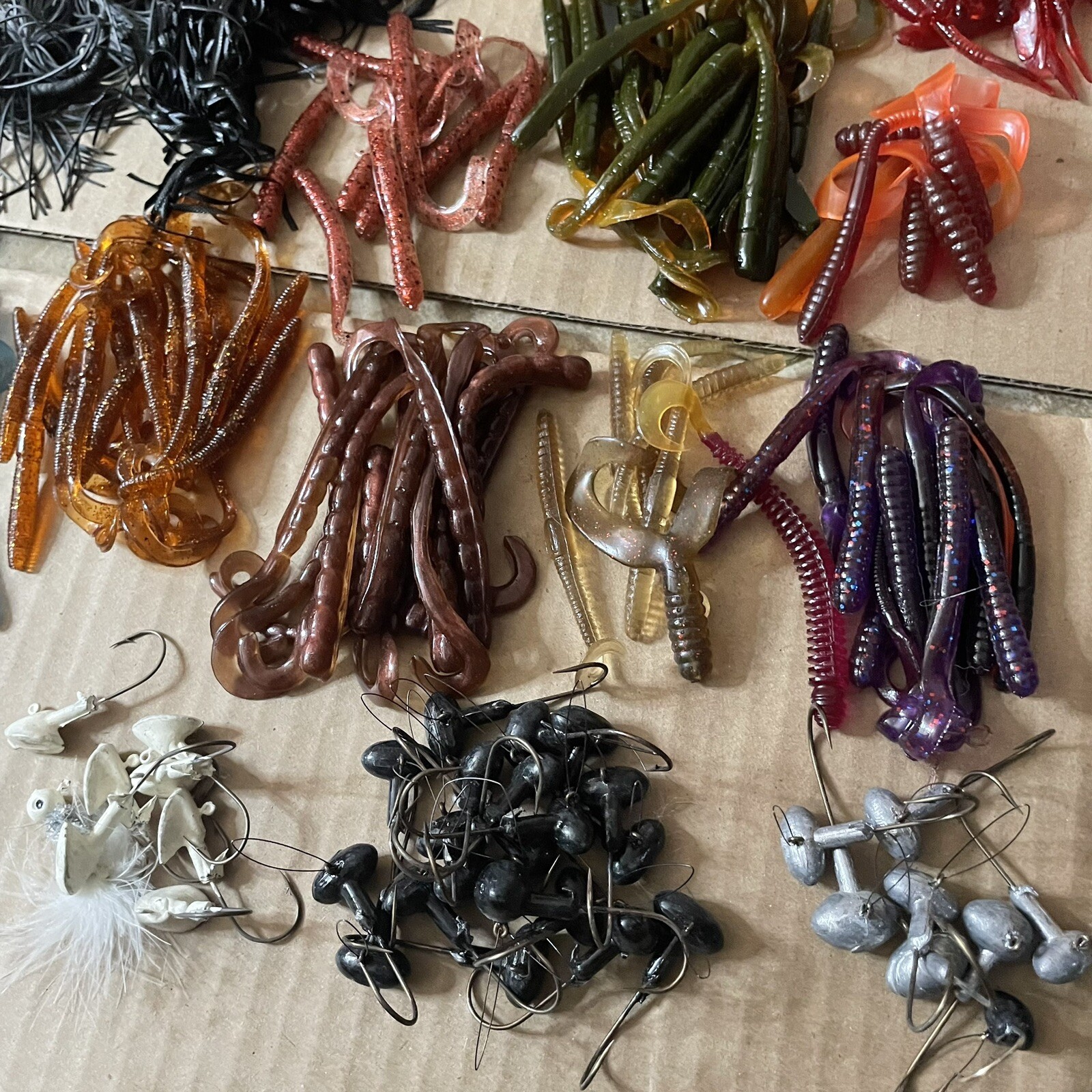 Vintage Fishing Lot Jig Heads Spoons 3 Tackle Boxes Plano Fenwick 100s Of Pcs