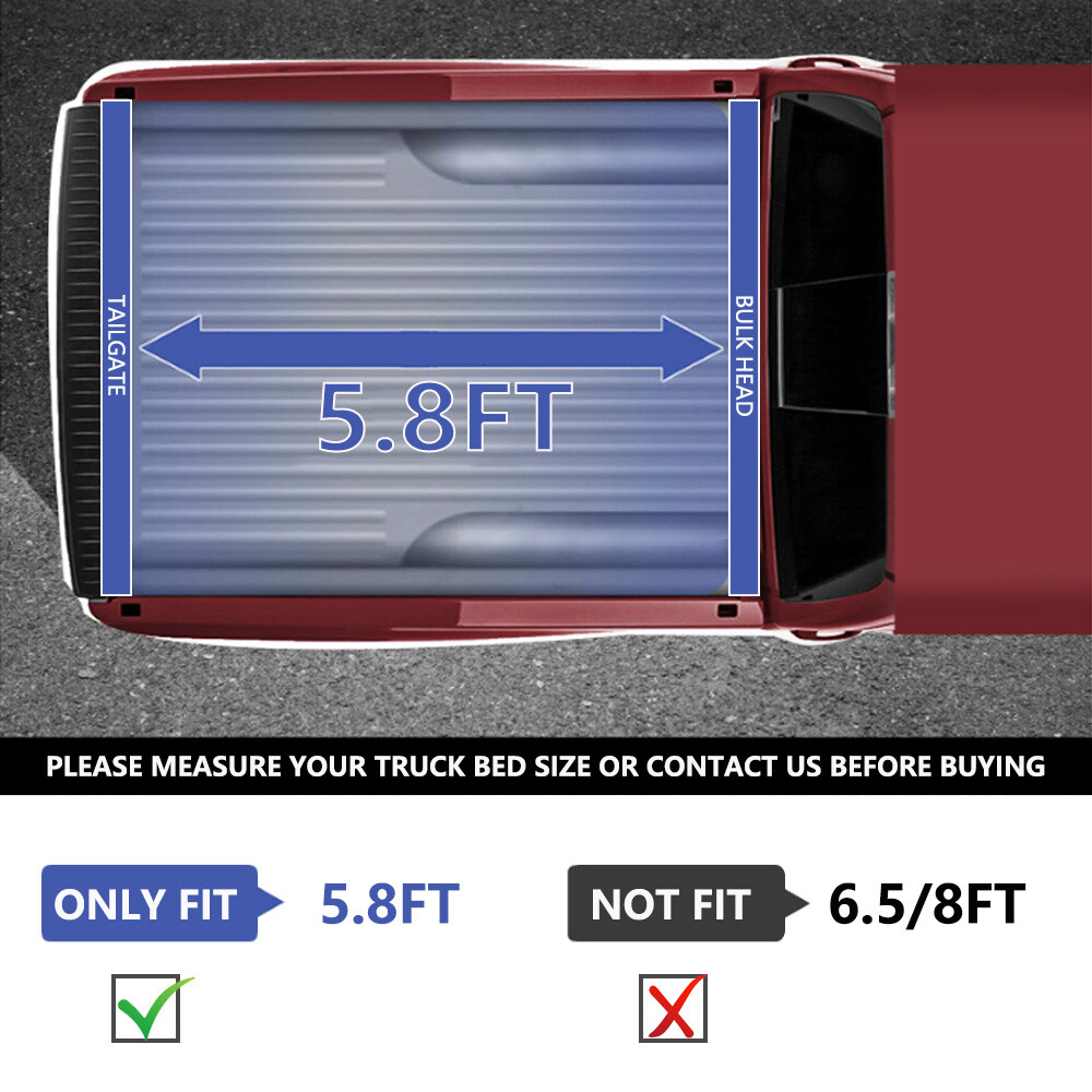 OEDRO 5.8FT Bed 3-FOLD Soft Tonneau Cover For 2014-2018 Silverado Sierra 1500