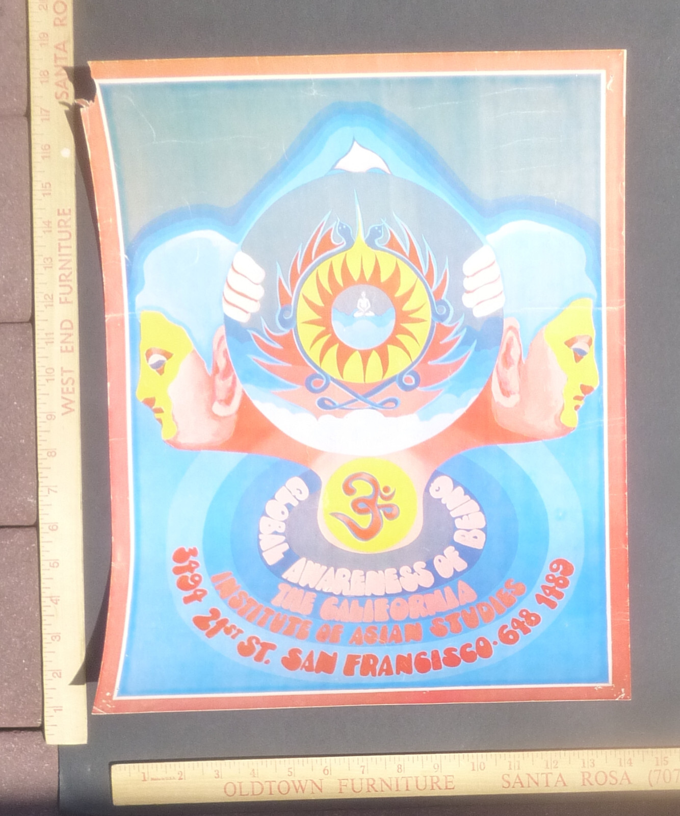 Global Awareness Of Being CA Institute AsianStudies Poster SanFrancisco 1960s