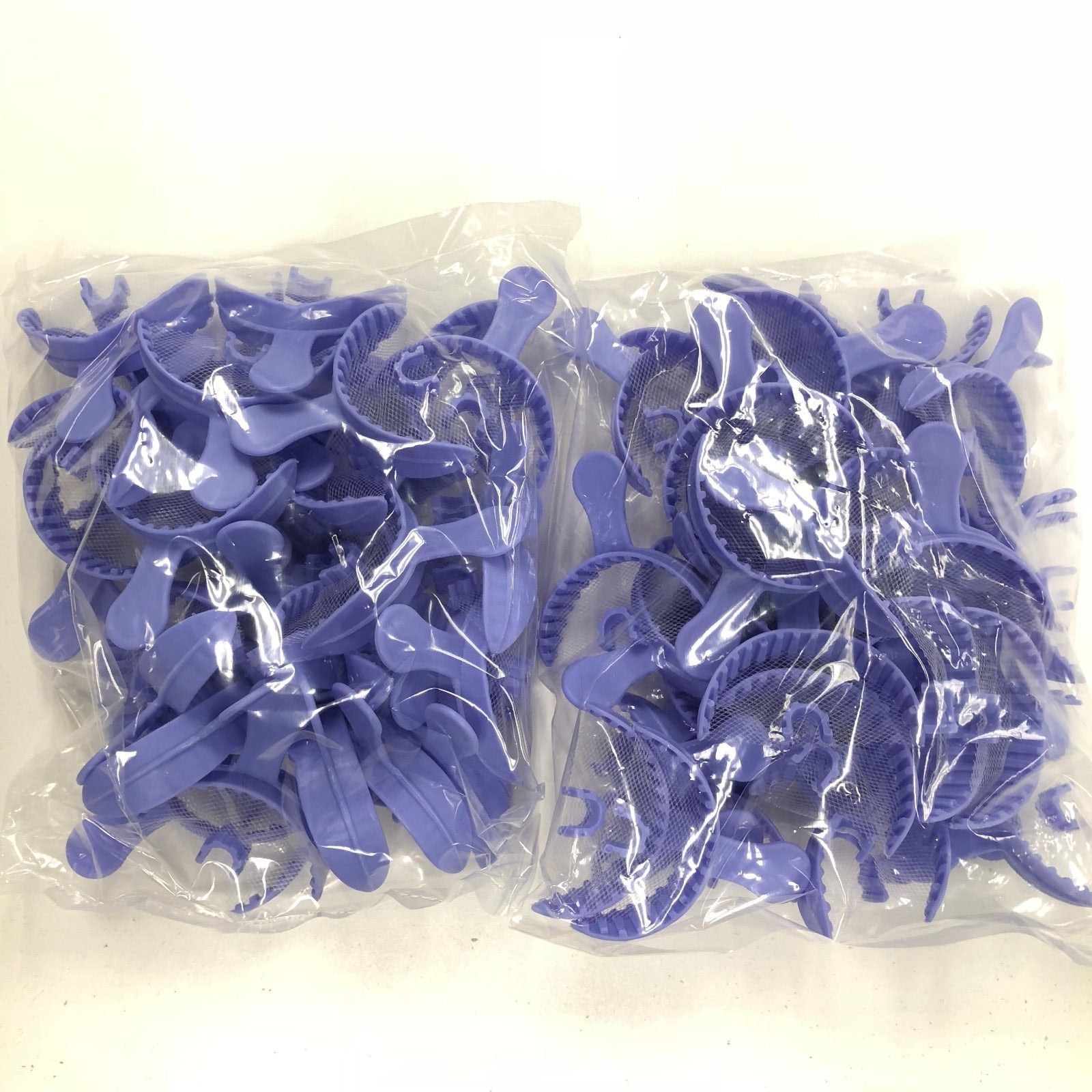70 Dental Impression Bite Registration Triple Trays, Anterior, (2 Bags) (Purple)