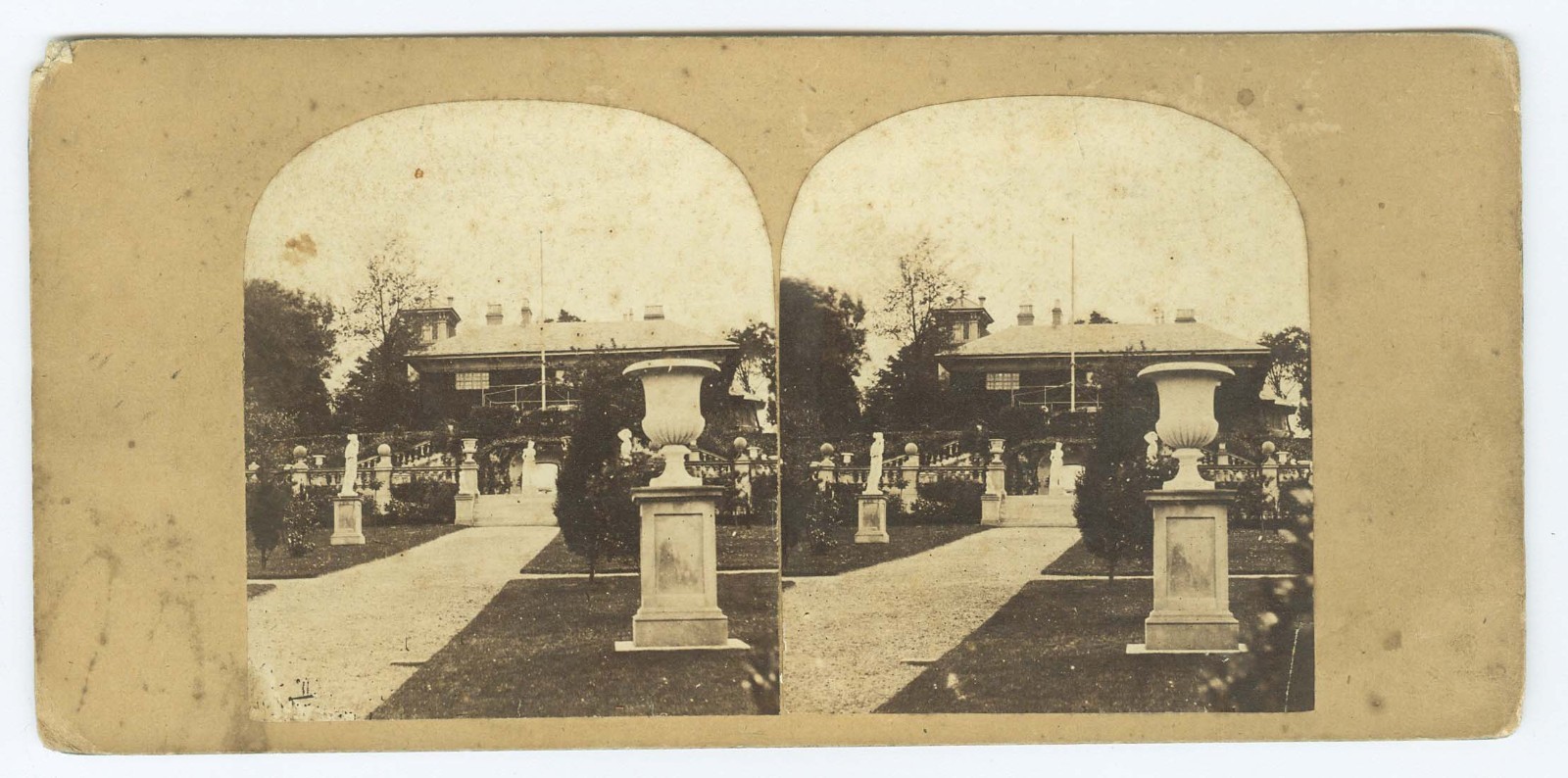 G2235~ FRANCE – Royal Palace Gardens c.1850s/60s Stereoview
