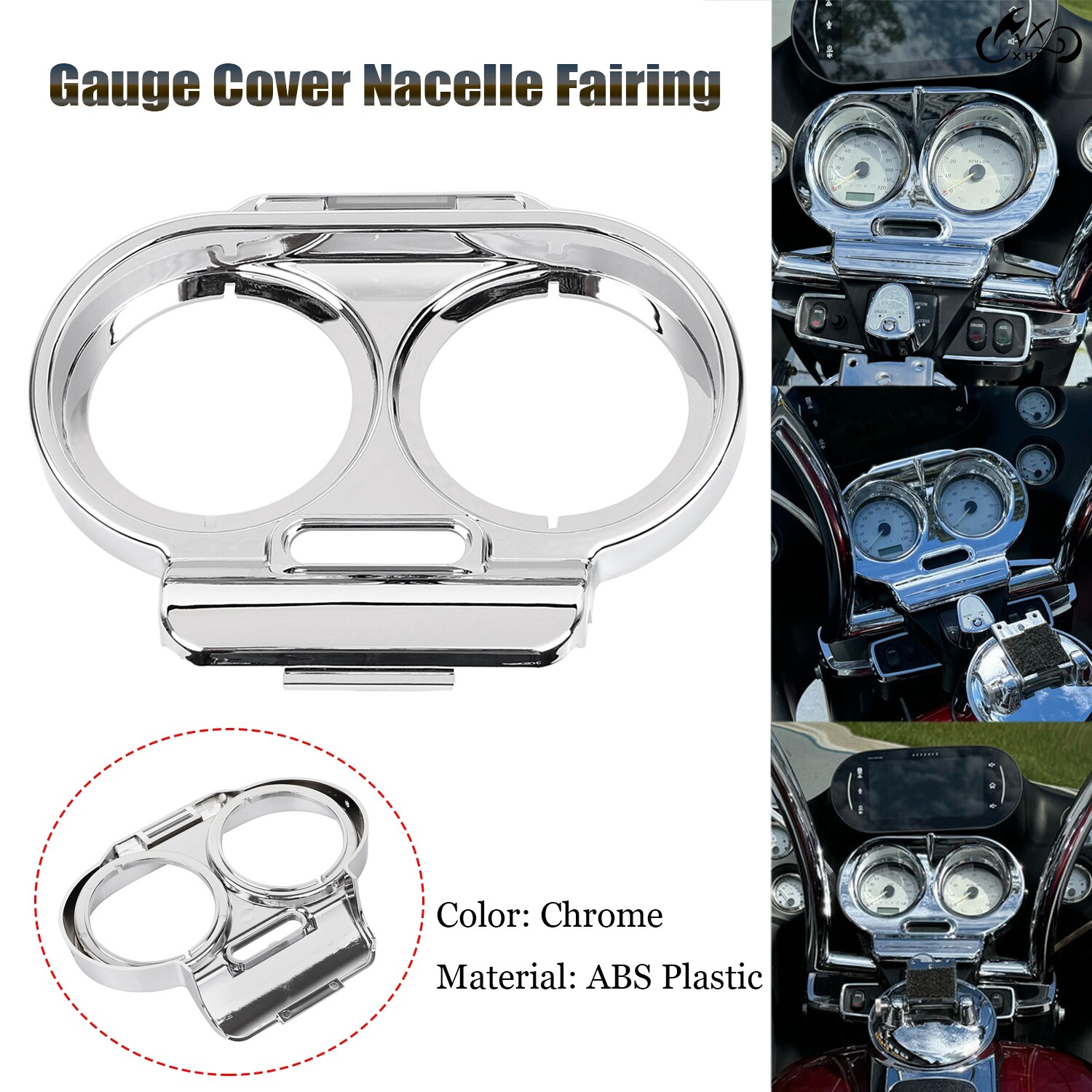 Chrome Gauge Cover Nacelle Housing Fairing For Harley Road Glide Custom FLTRX