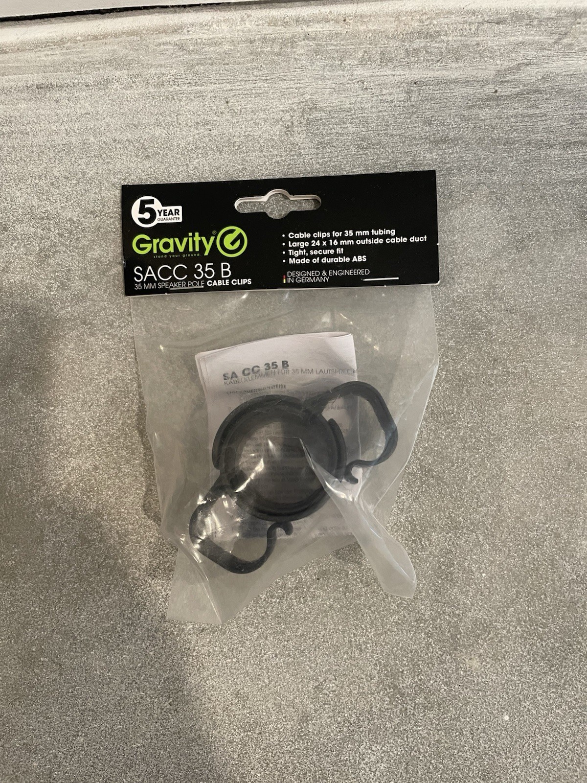 Case Of 50 - Gravity SA CC 35 B 35 mm Speaker Pole Cable Clips