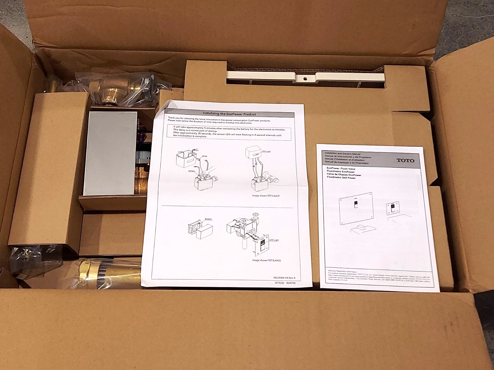 TOTO TEU2LA11#SS EcoPower 0.5 GPF Automatic Concealed Urinal Flush Valve NEW