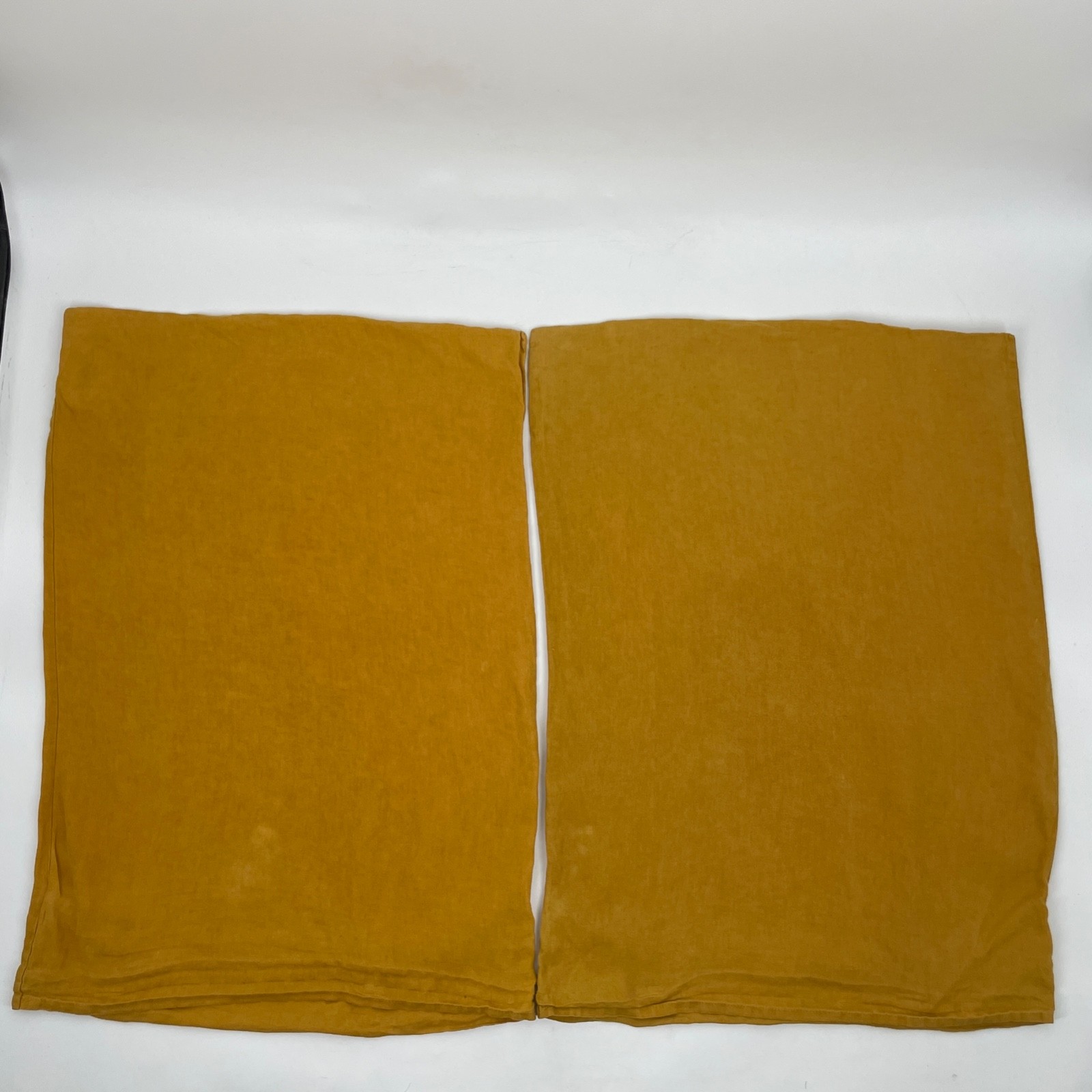 Set of 2 Bed Threads 100% Linen Mustard Yellow Pillowcase solid Queen standard