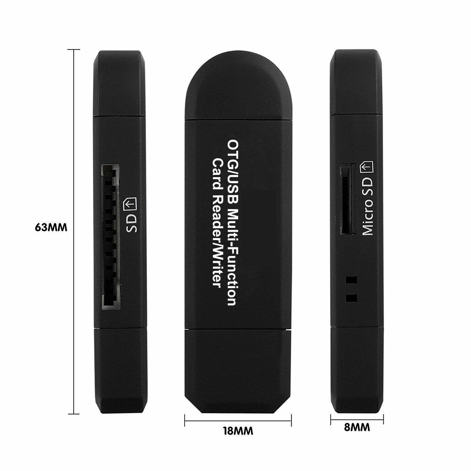 Micro USB OTG to USB 2.0 Adapter SD/Micro SD Card Reader With Standard USB Male