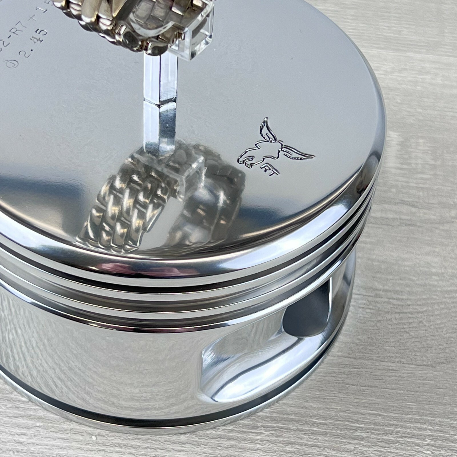 Jacobs Radial Engine WWII Airplane Polished Piston Pilots Watch Display Stand