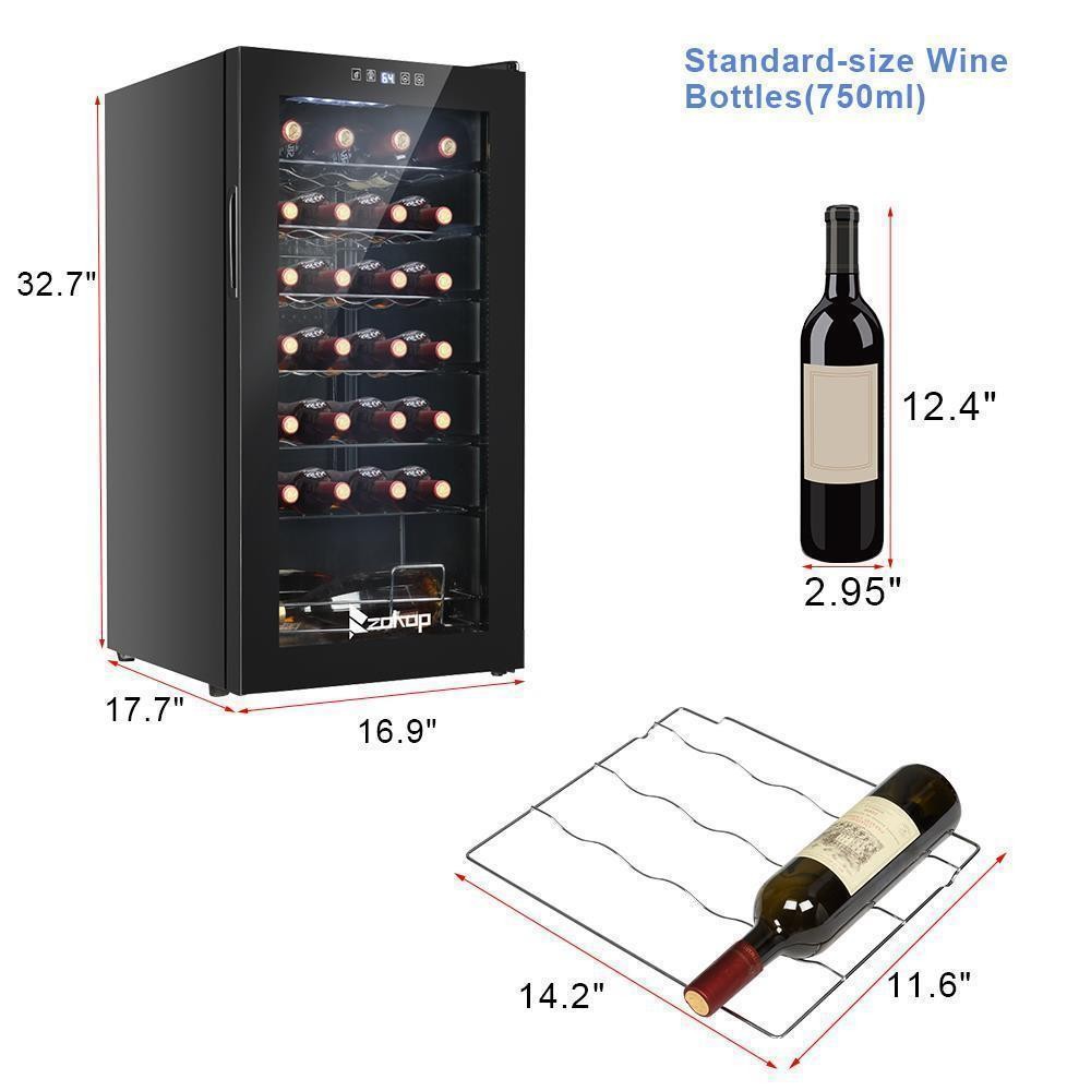 Electric 28 Bottles 80L Wine Fridge Bar Cooler Cabinet Refrigerator LED Digital